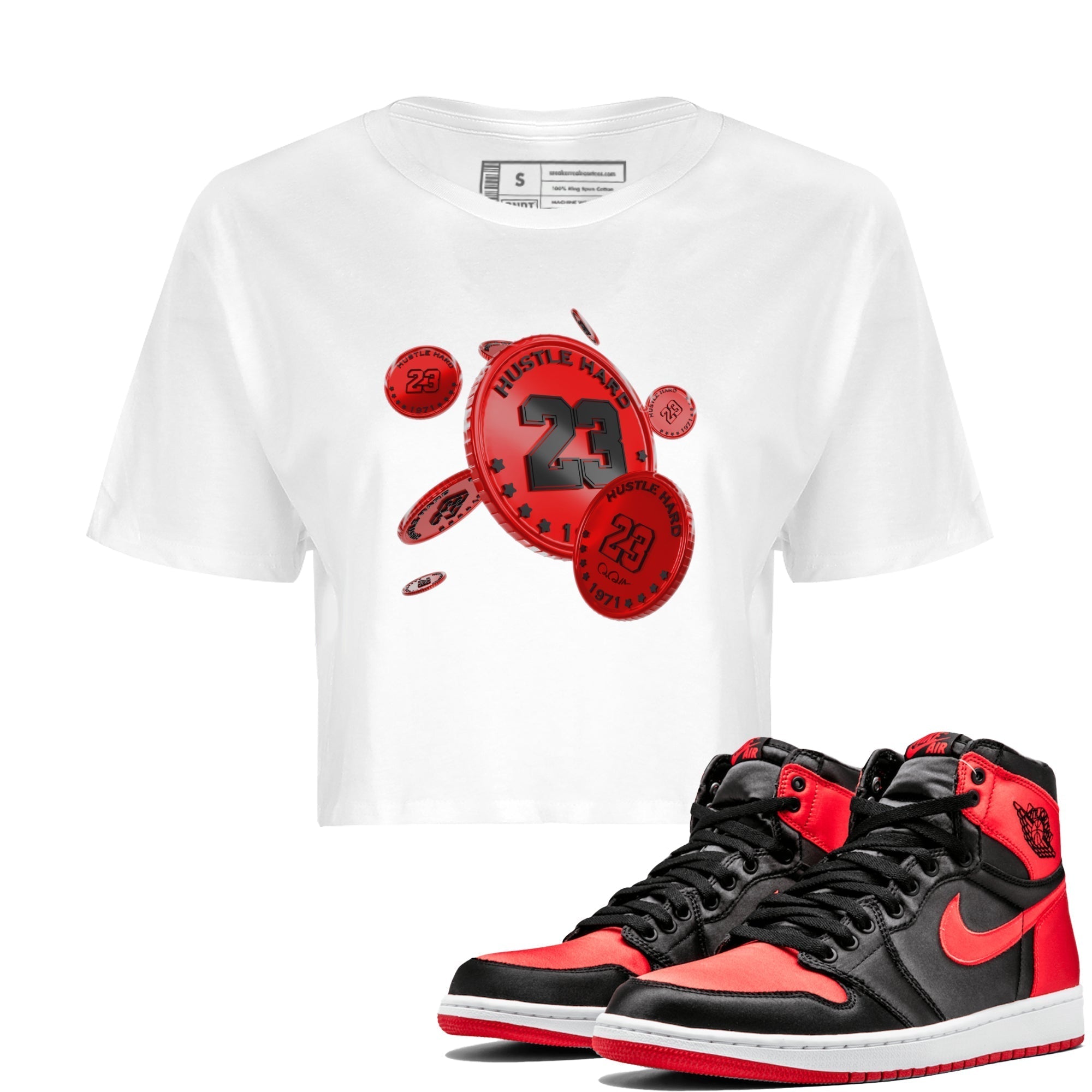 Coin Drop Women's Tops - Air Jordan 1 Satin Bred