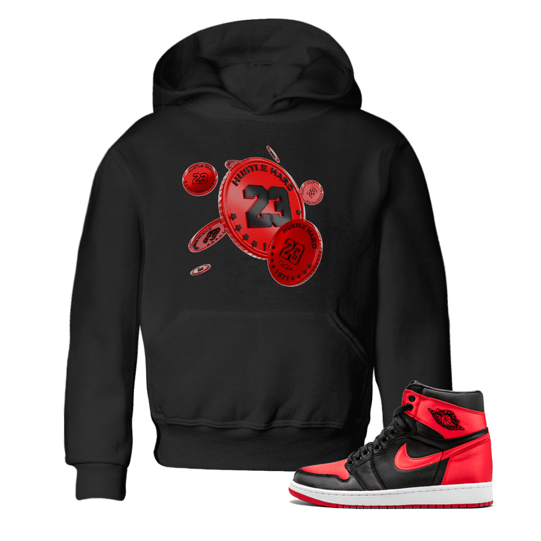 Coin Drop Kids Tops - Air Jordan 1 Satin Bred