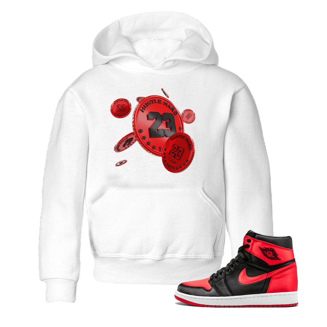 Coin Drop Kids Tops - Air Jordan 1 Satin Bred