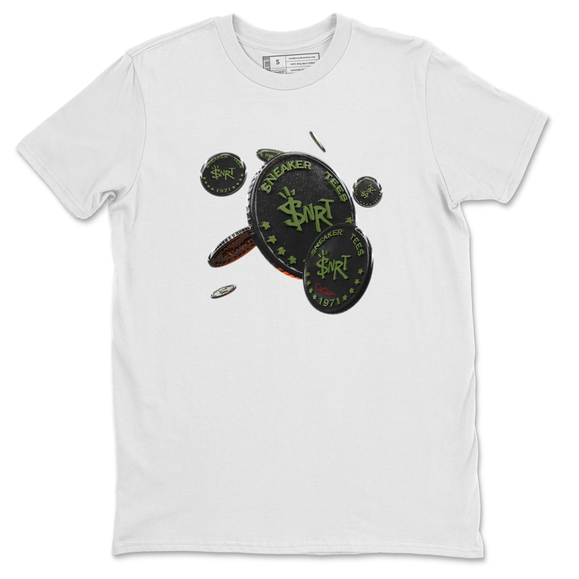 Coin Drop Unisex Tops - Air Jordan 1 Travis Scott Olive
