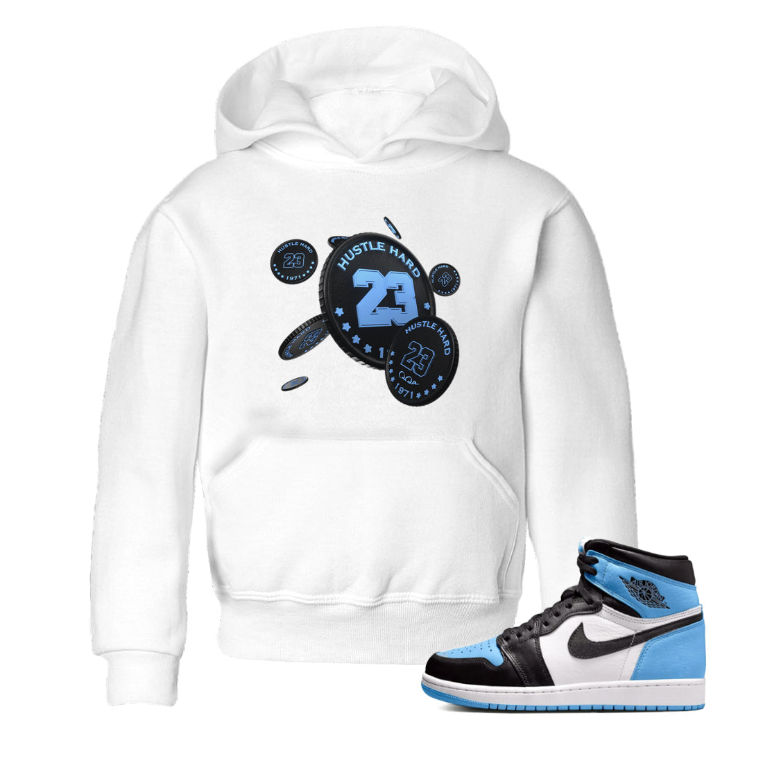 Coin Drop Kids Tops - Air Jordan 1 UNC Toe