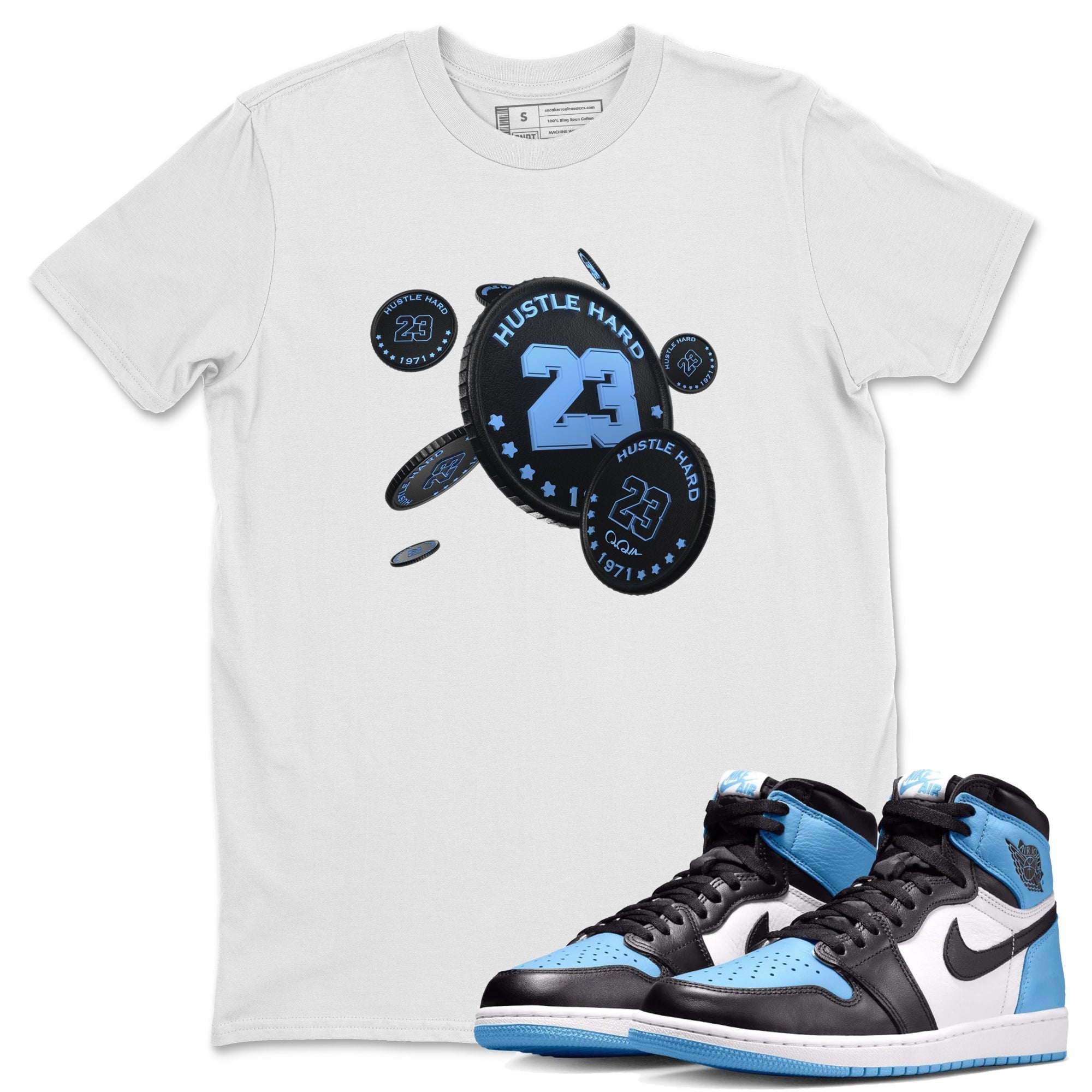 Coin Drop Unisex Tops - Air Jordan 1 UNC Toe