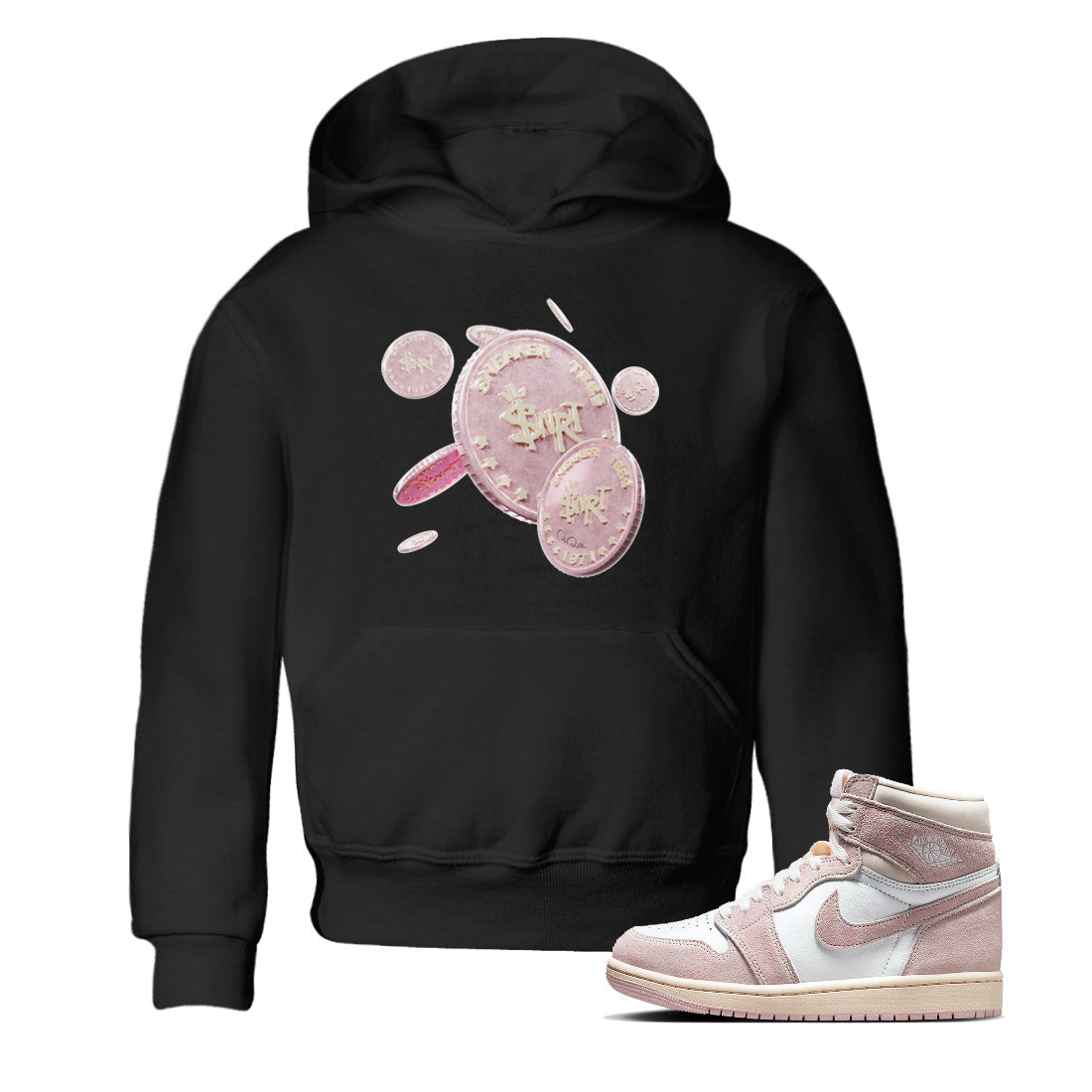 Coin Drop Kids Tops - Air Jordan 1 Washed Pink