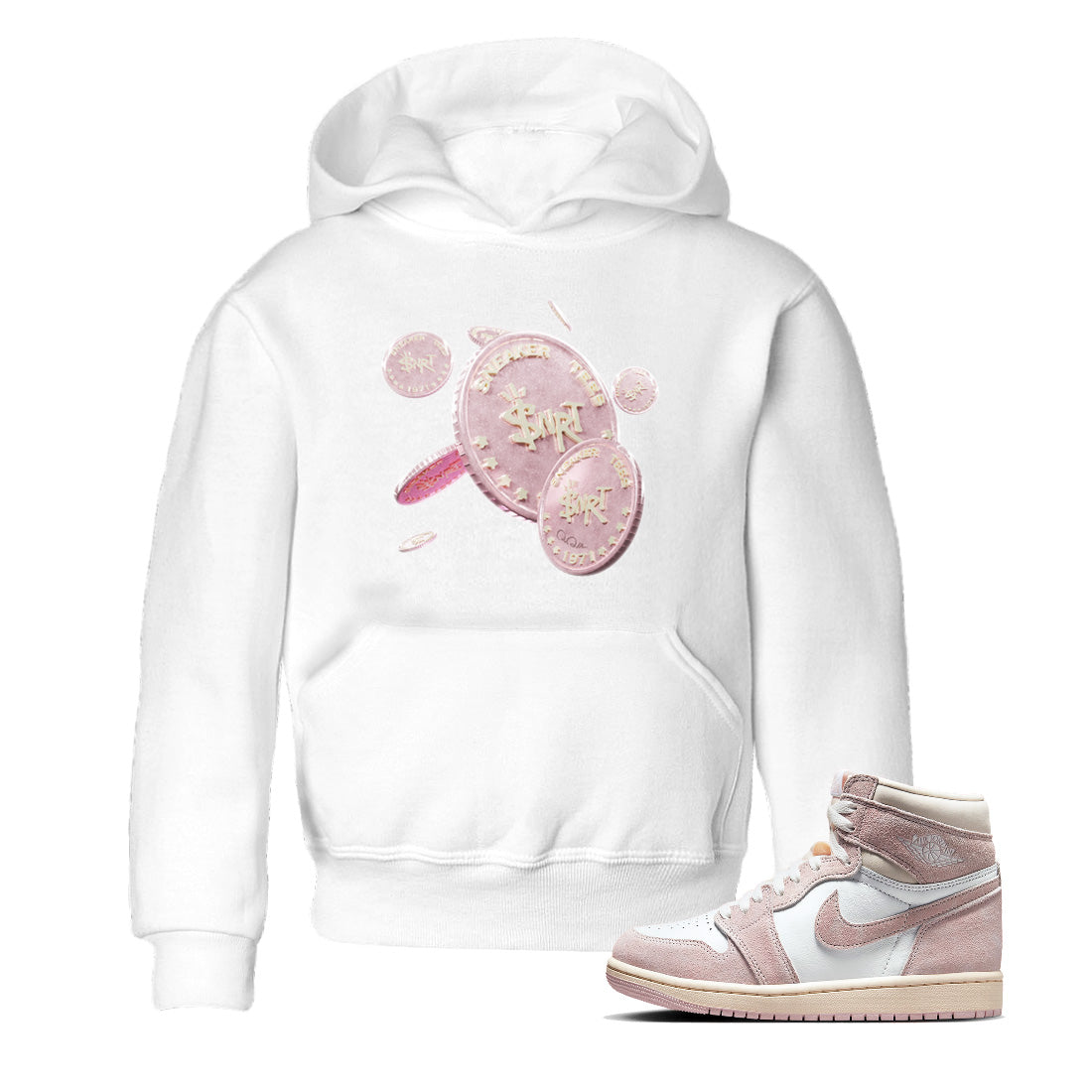 Coin Drop Kids Tops - Air Jordan 1 Washed Pink