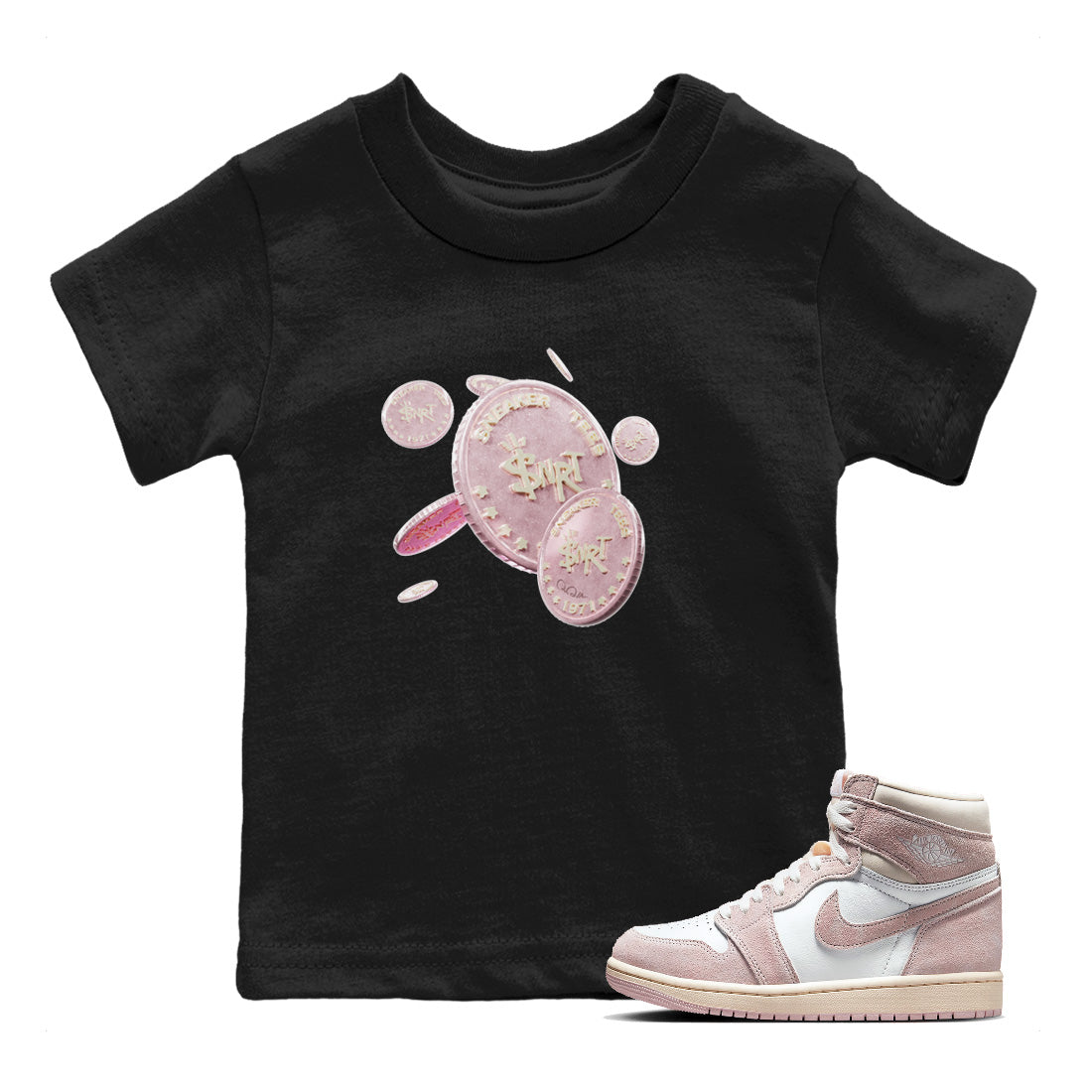 Coin Drop Kids Tops - Air Jordan 1 Washed Pink