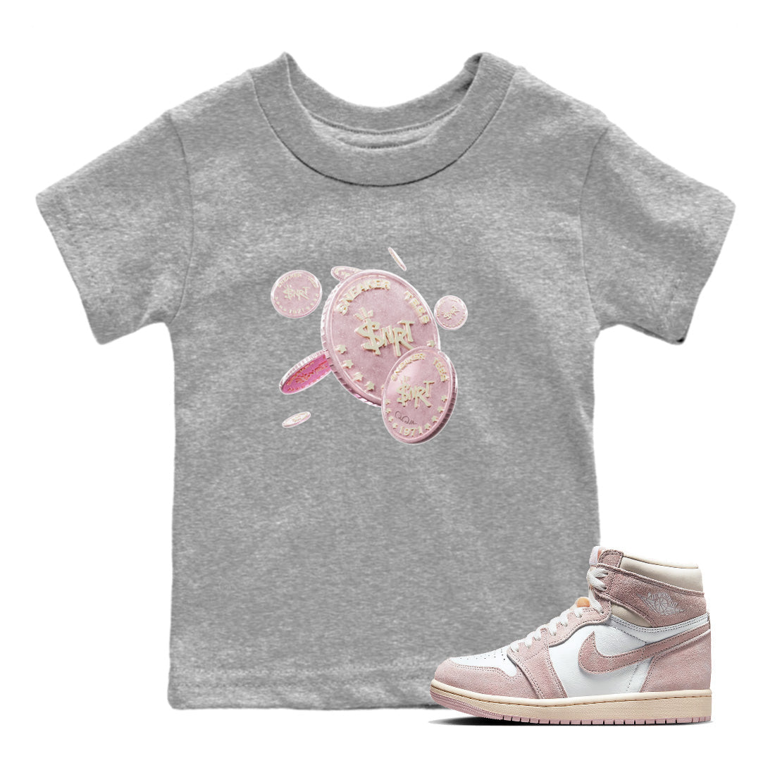 Coin Drop Kids Tops - Air Jordan 1 Washed Pink