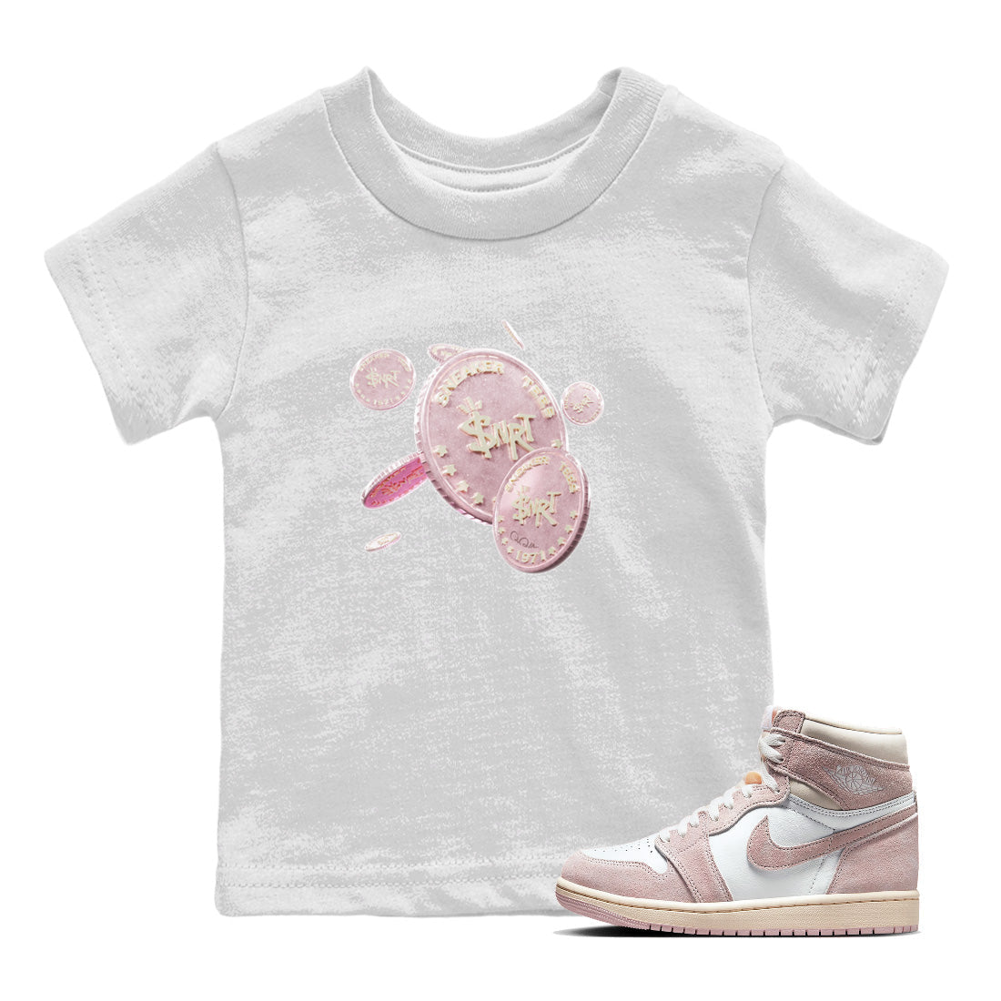 Coin Drop Kids Tops - Air Jordan 1 Washed Pink
