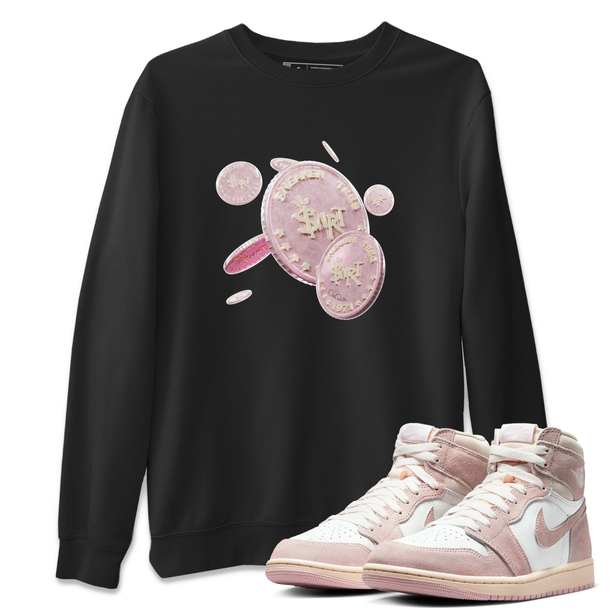 Coin Drop Unisex Tops - Air Jordan 1 Washed Pink