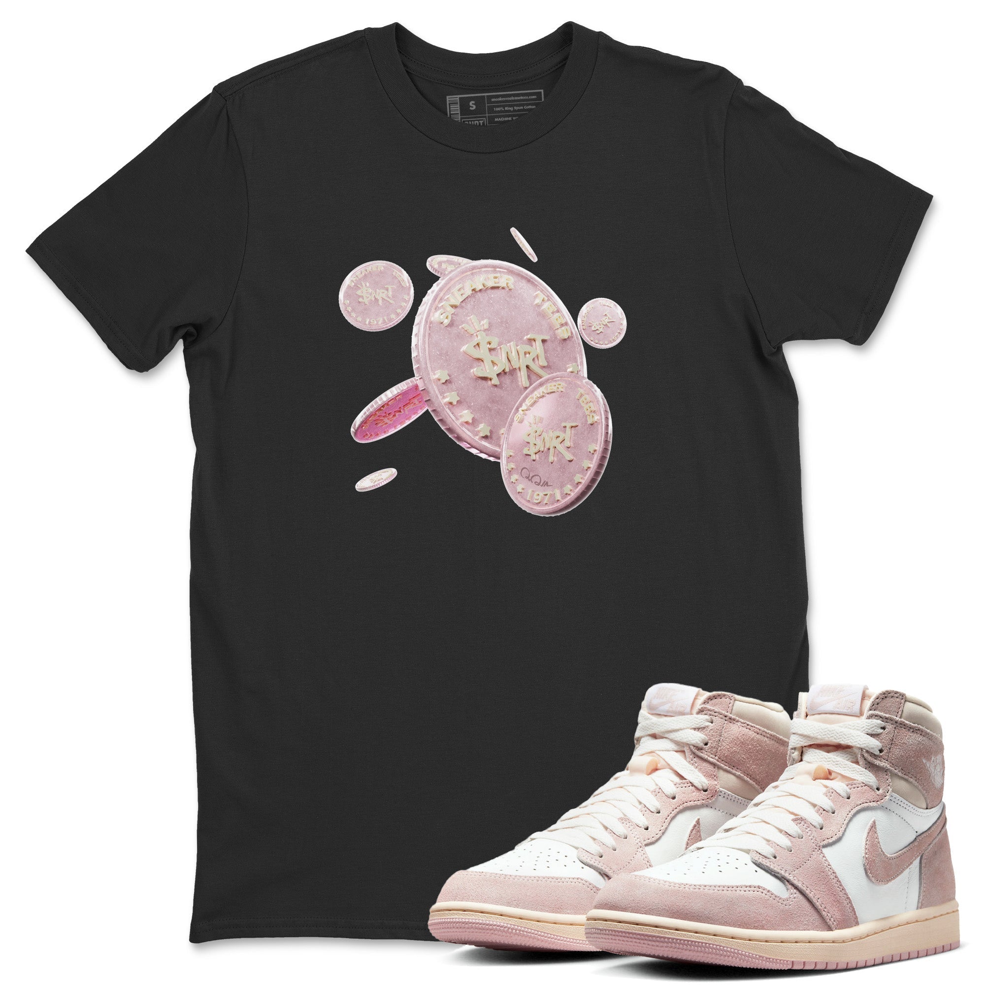 Coin Drop Unisex Tops - Air Jordan 1 Washed Pink