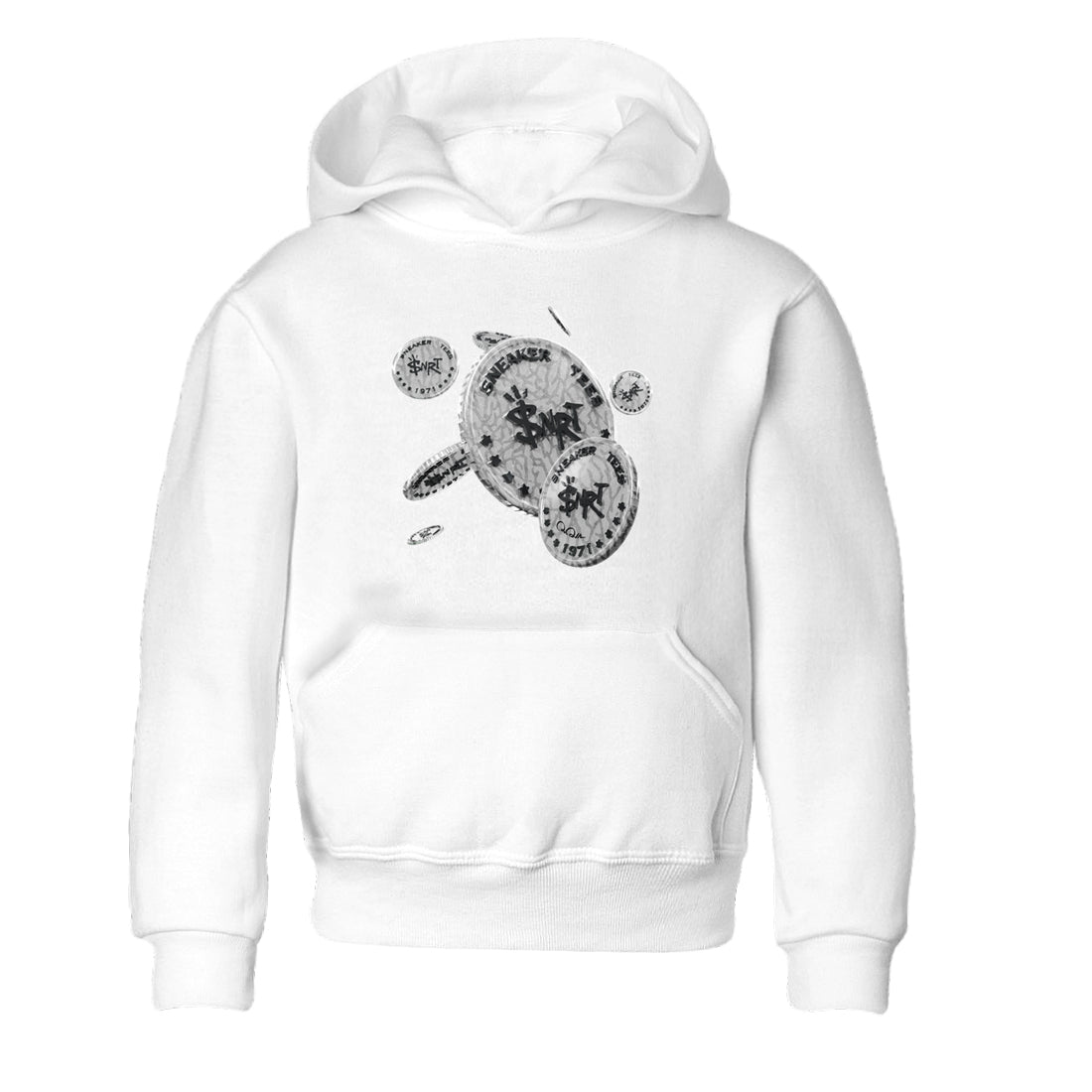 Coin Drop Kids Tops - Air Jordan 1 White Cement