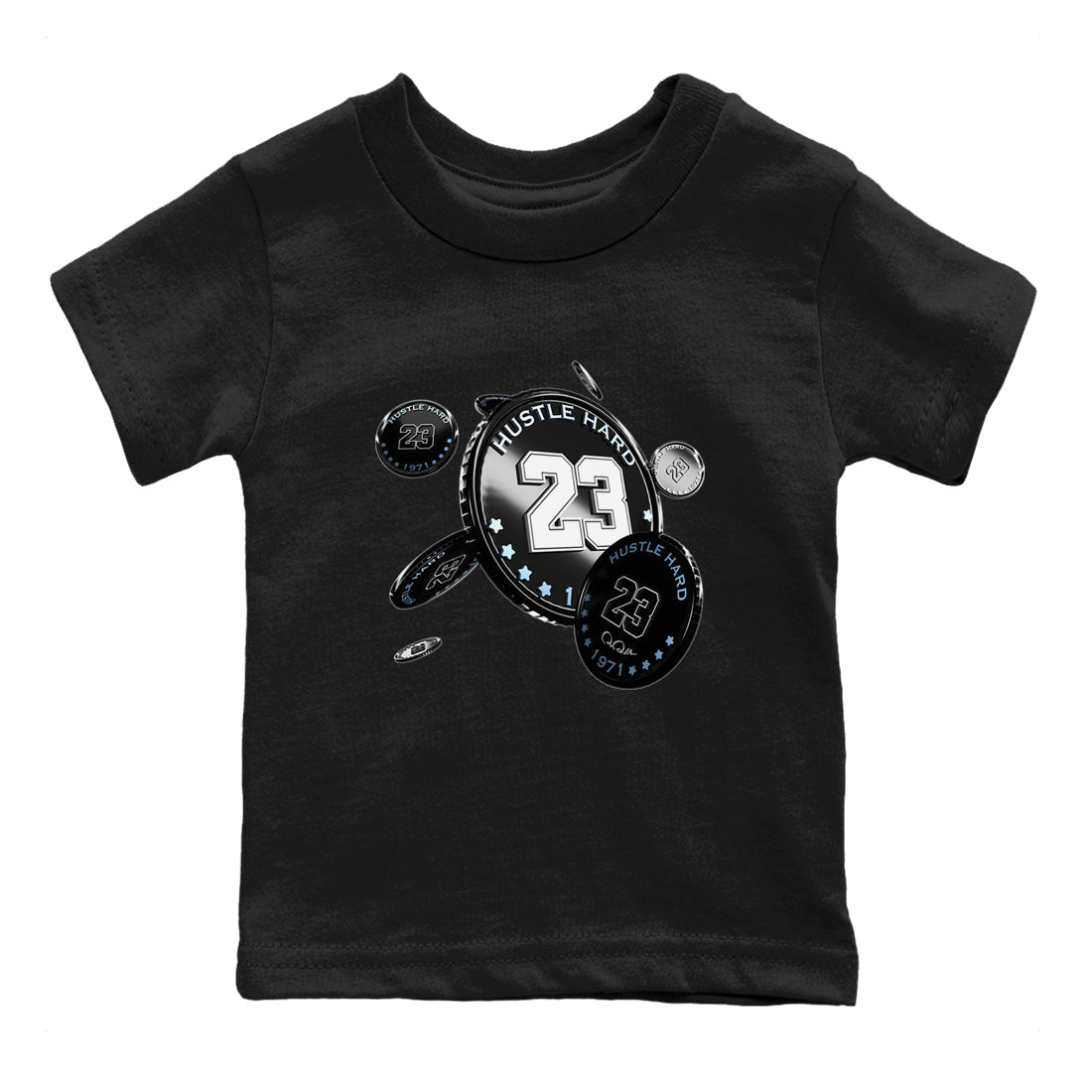 Coin Drop snkmatch Tee Kids - Air Jordan 11 Black and Varsity Royal