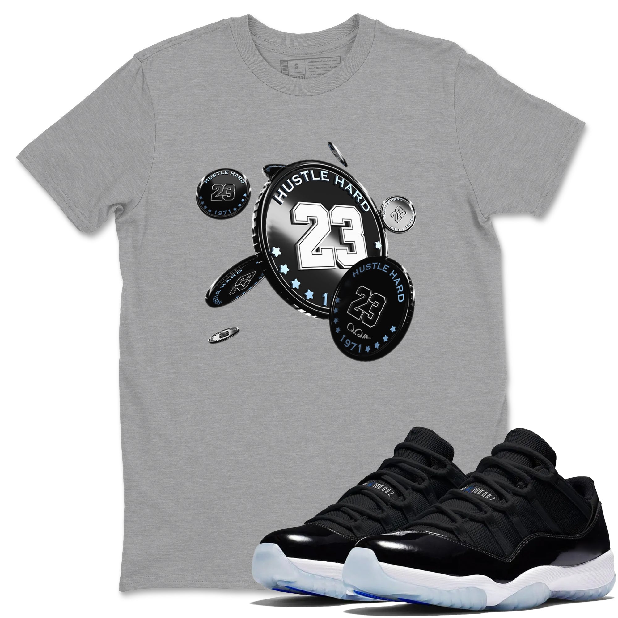 Coin Drop snkmatch Tee - Air Jordan 11 Black and Varsity Royal