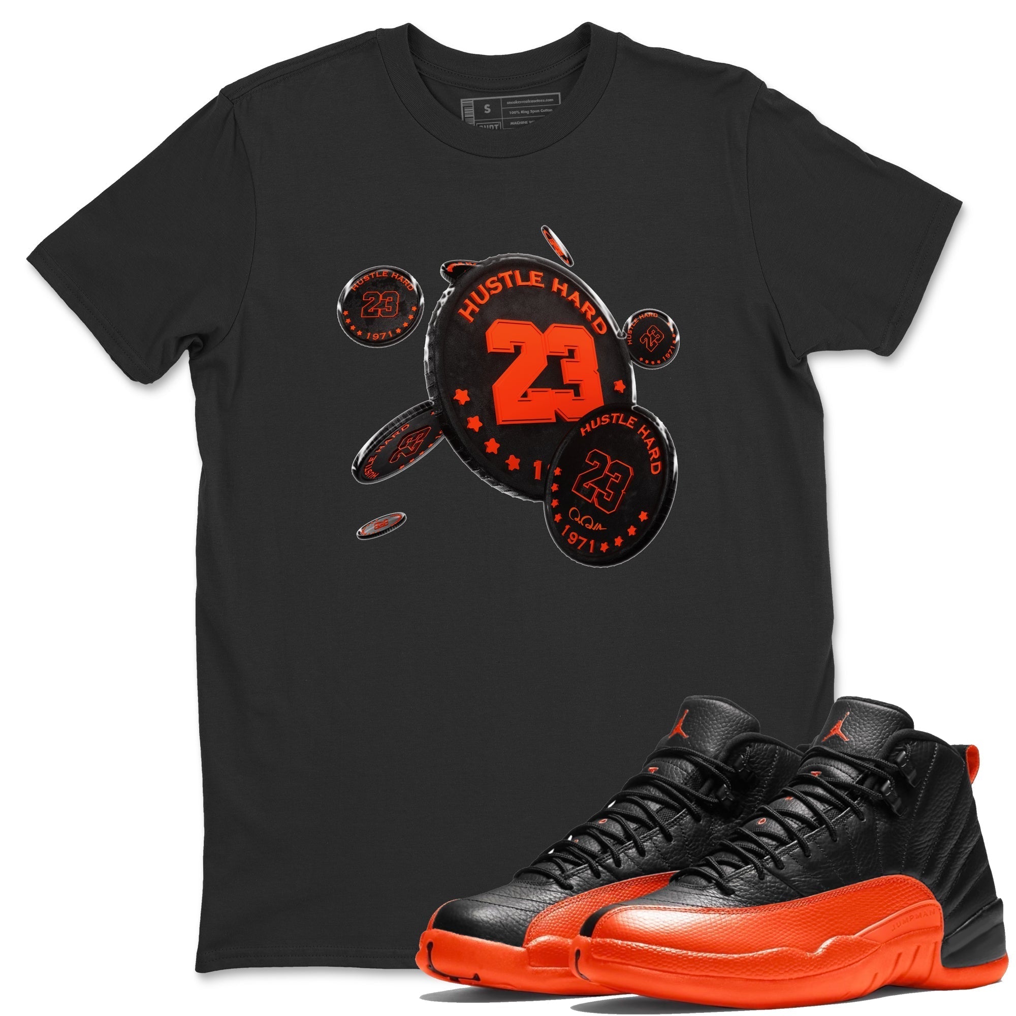 Coin Drop Unisex Tops - Air Jordan 12 Brilliant Orange