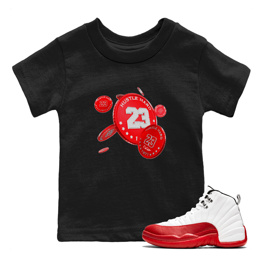Coin Drop Kids Tops - Air Jordan 12 Cherry