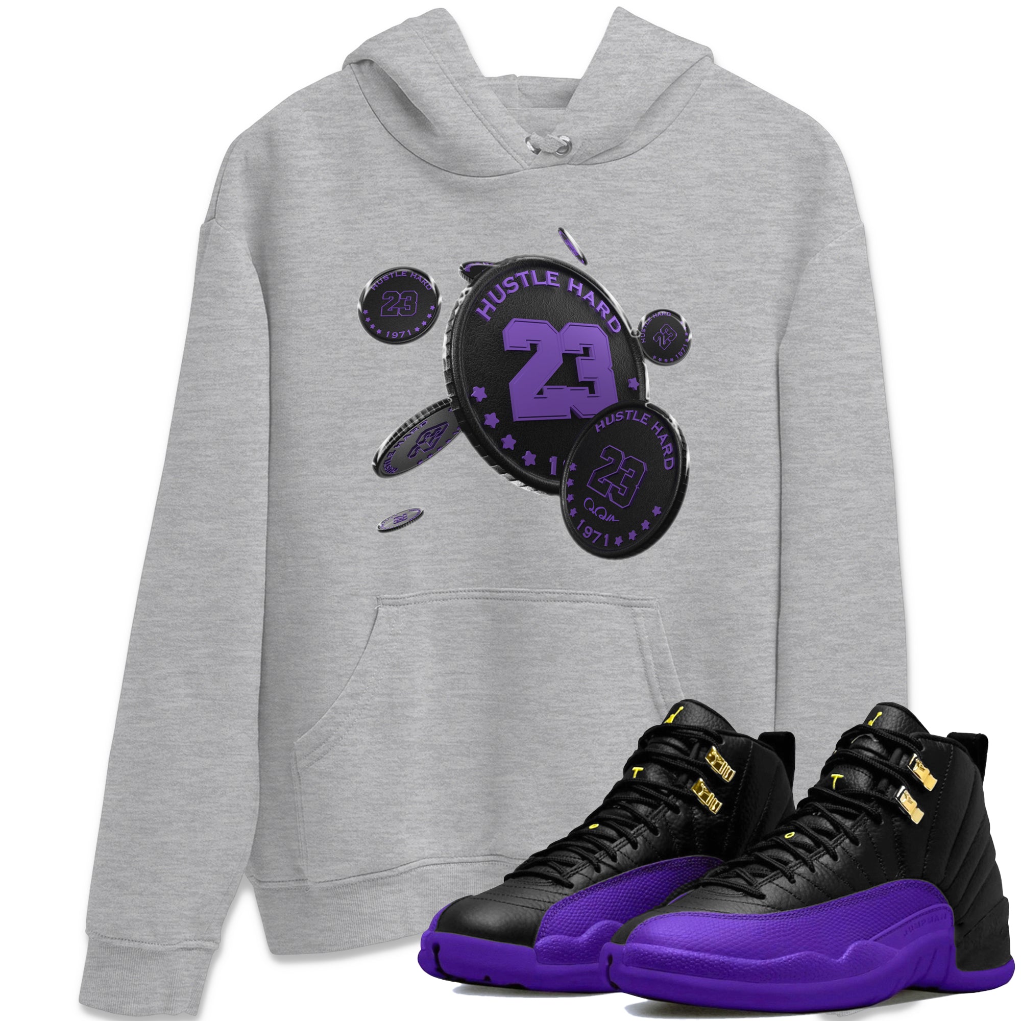 Coin Drop Unisex Tops - Air Jordan 12 Field Purple