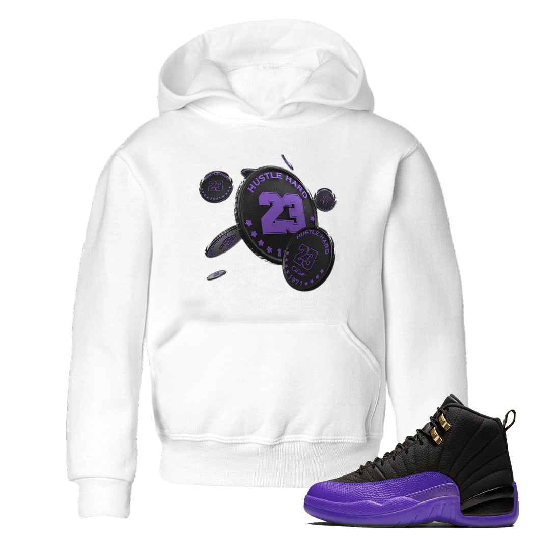 Coin Drop Kids Tops - Air Jordan 12 Field Purple