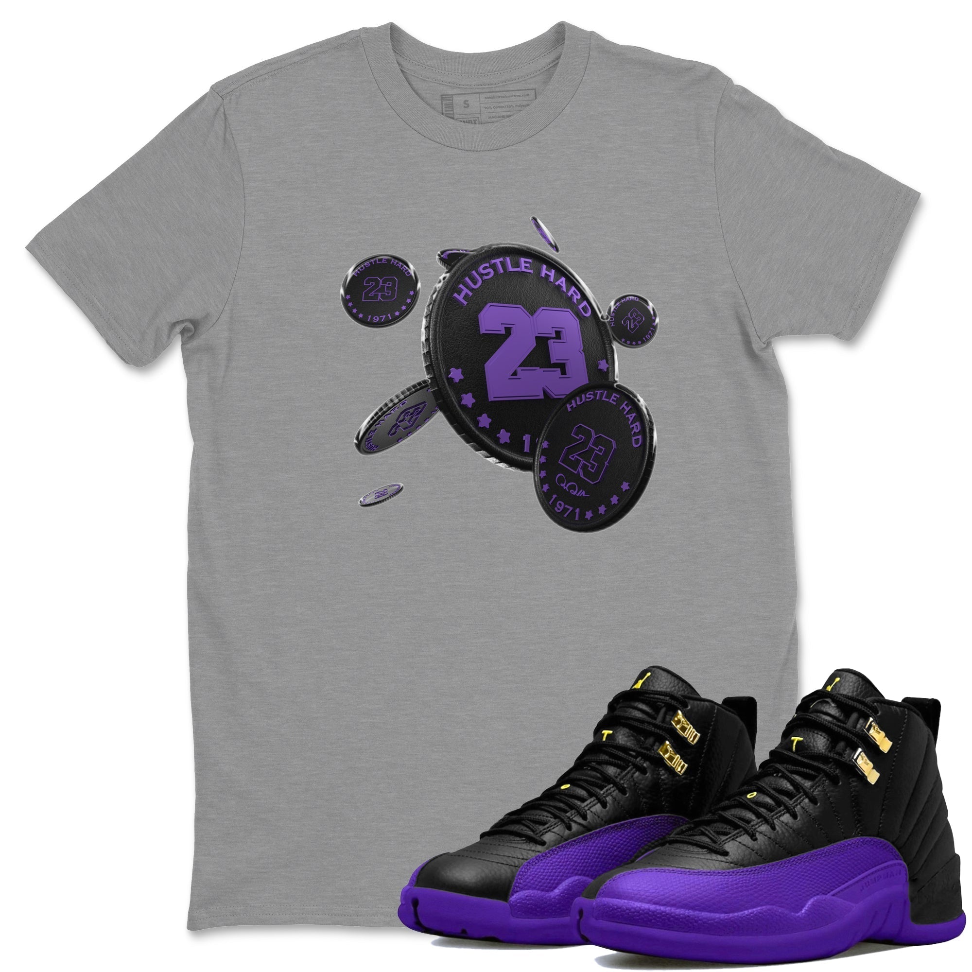 Coin Drop Unisex Tops - Air Jordan 12 Field Purple