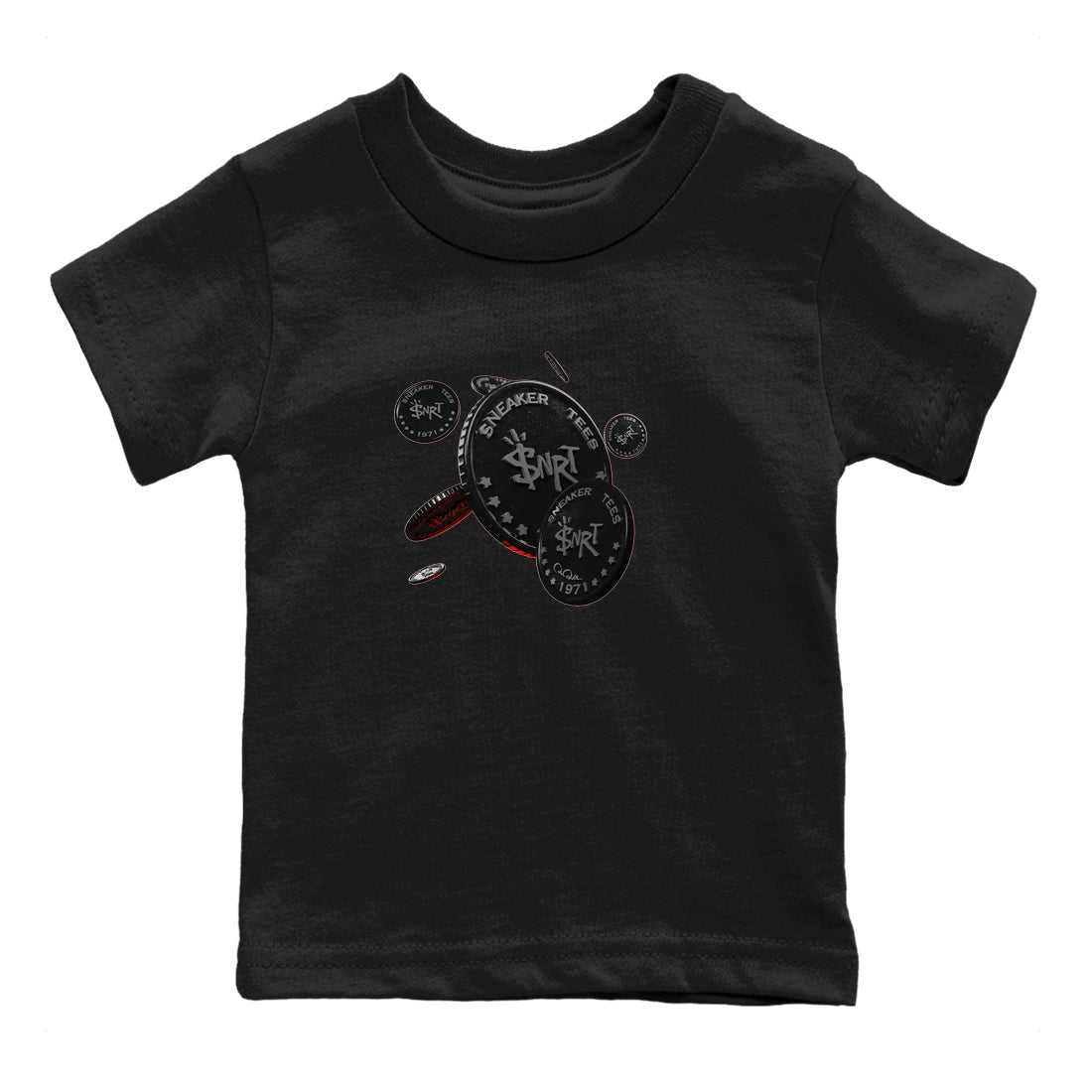 Coin Drop Kids Tops - Air Jordan 13 Black Flint