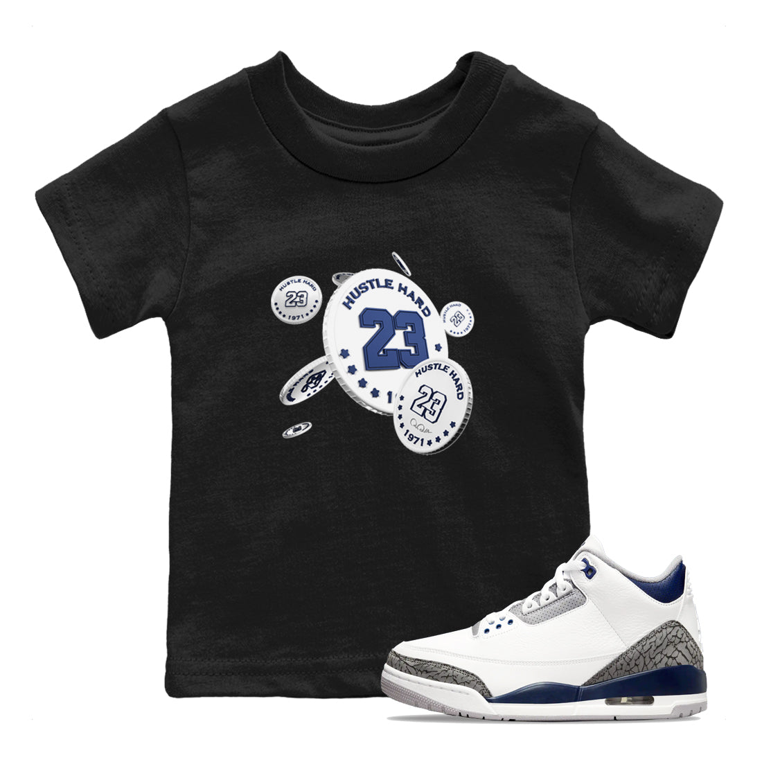 Coin Drop snkmatch Tees Kids - Air Jordan 3 Midnight Navy 2023