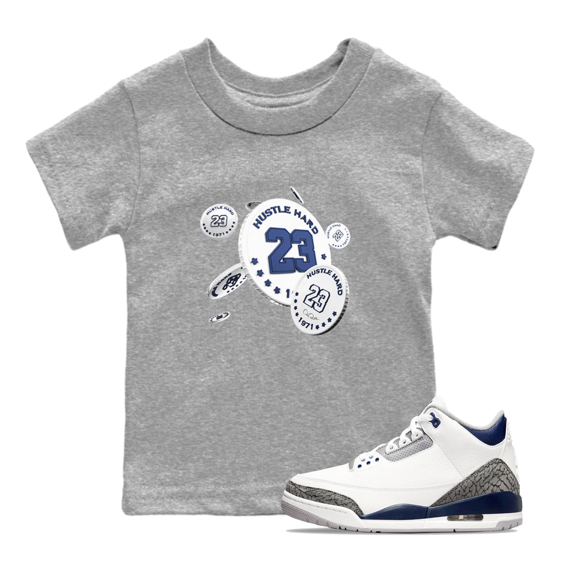 Coin Drop snkmatch Tees Kids - Air Jordan 3 Midnight Navy 2023