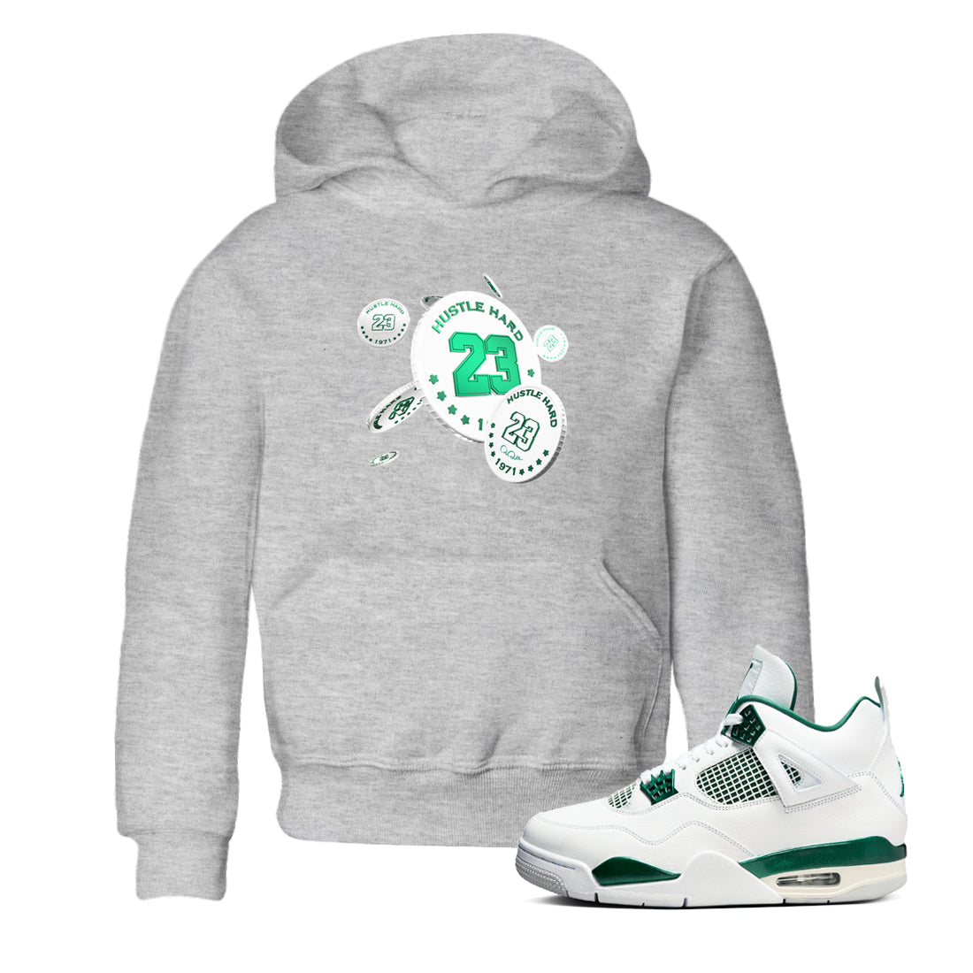 Coin Drop snkmatch Tees Kids - Air Jordan 4 Oxidized Green