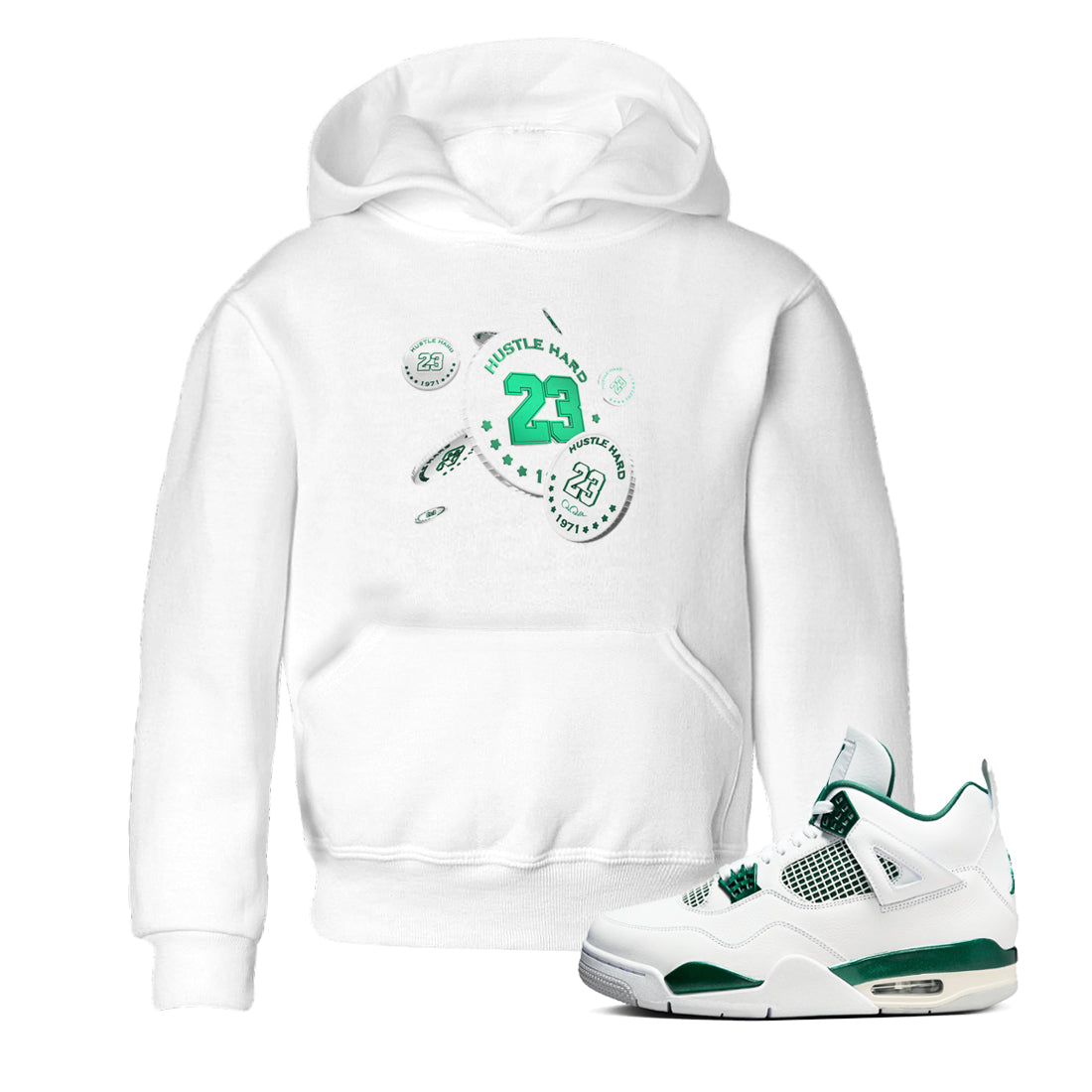 Coin Drop snkmatch Tees Kids - Air Jordan 4 Oxidized Green