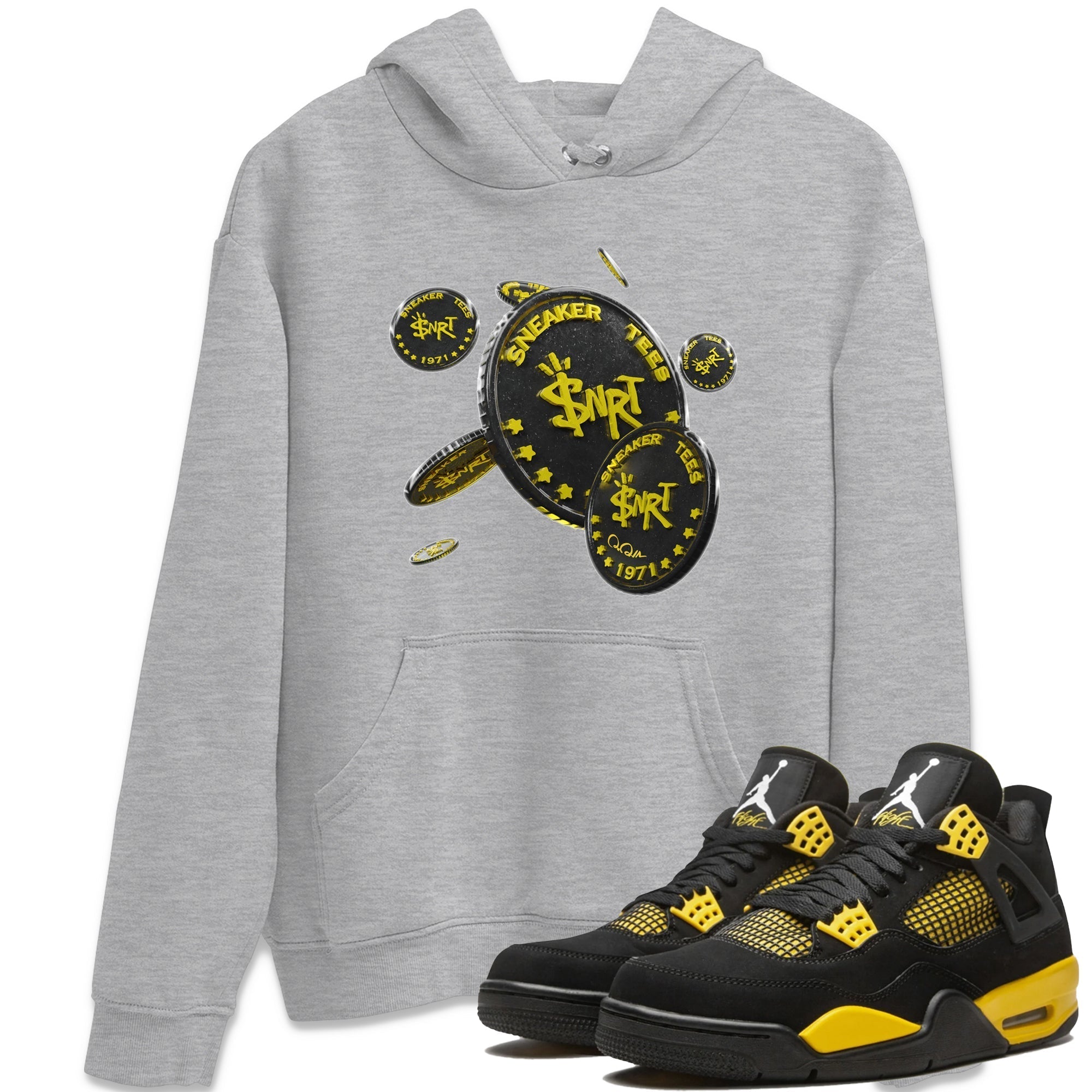 Coin Drop Unisex Tops - Air Jordan 4 Thunder