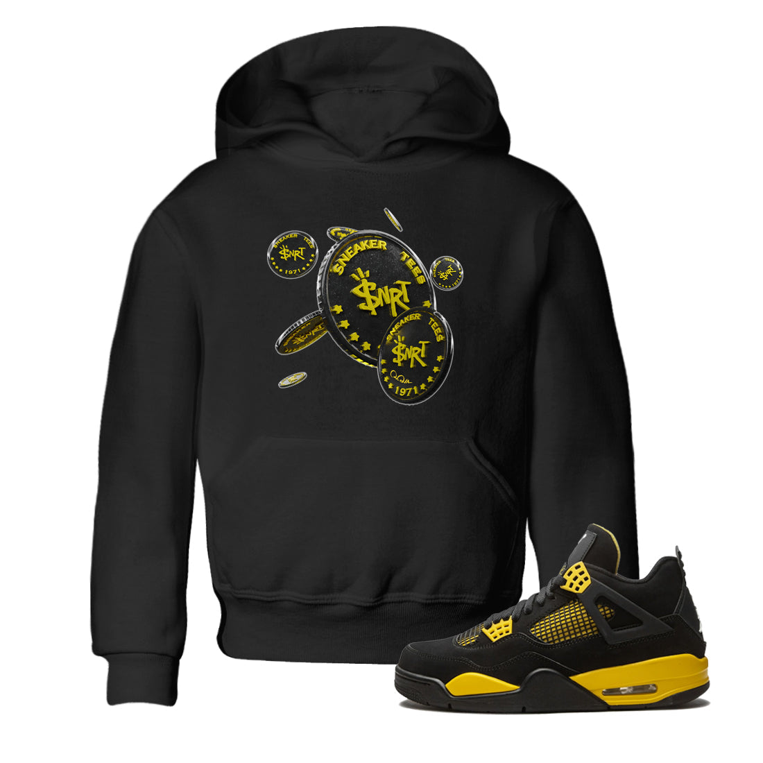 Coin Drop Kids Tops - Air Jordan 4 Thunder
