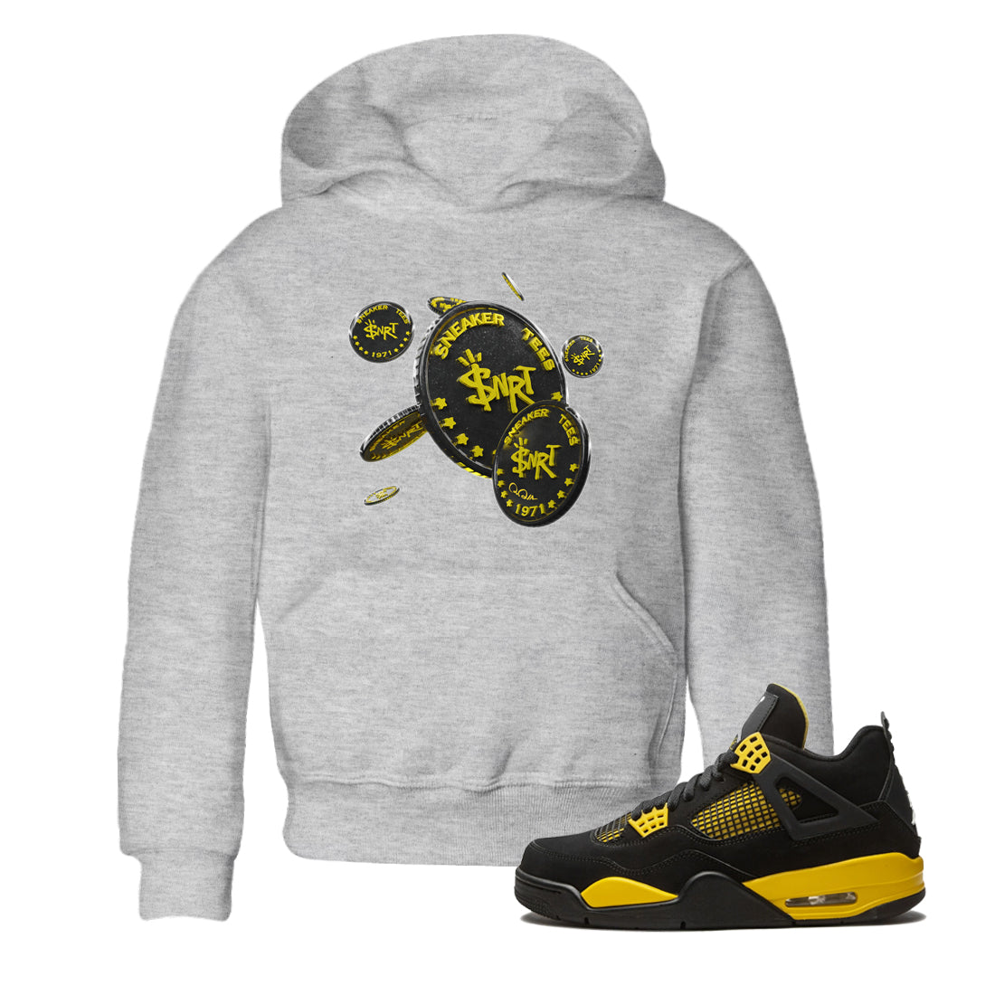 Coin Drop Kids Tops - Air Jordan 4 Thunder