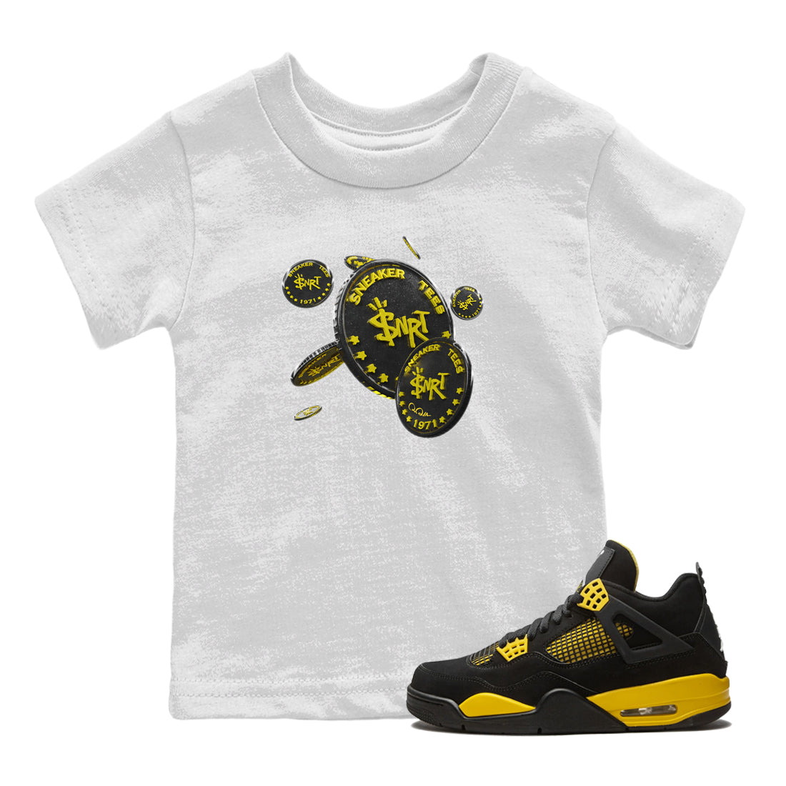 Coin Drop Kids Tops - Air Jordan 4 Thunder