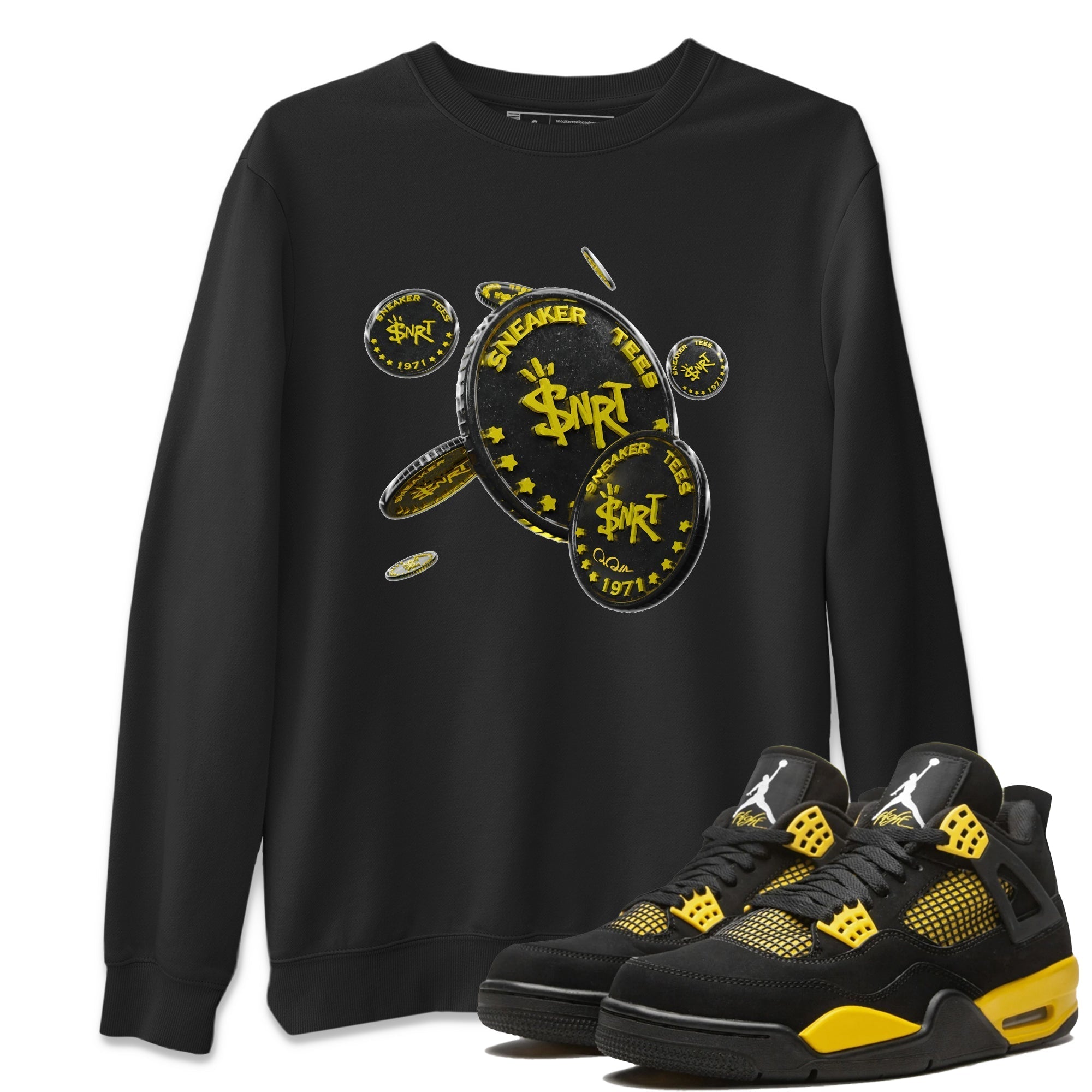 Coin Drop Unisex Tops - Air Jordan 4 Thunder