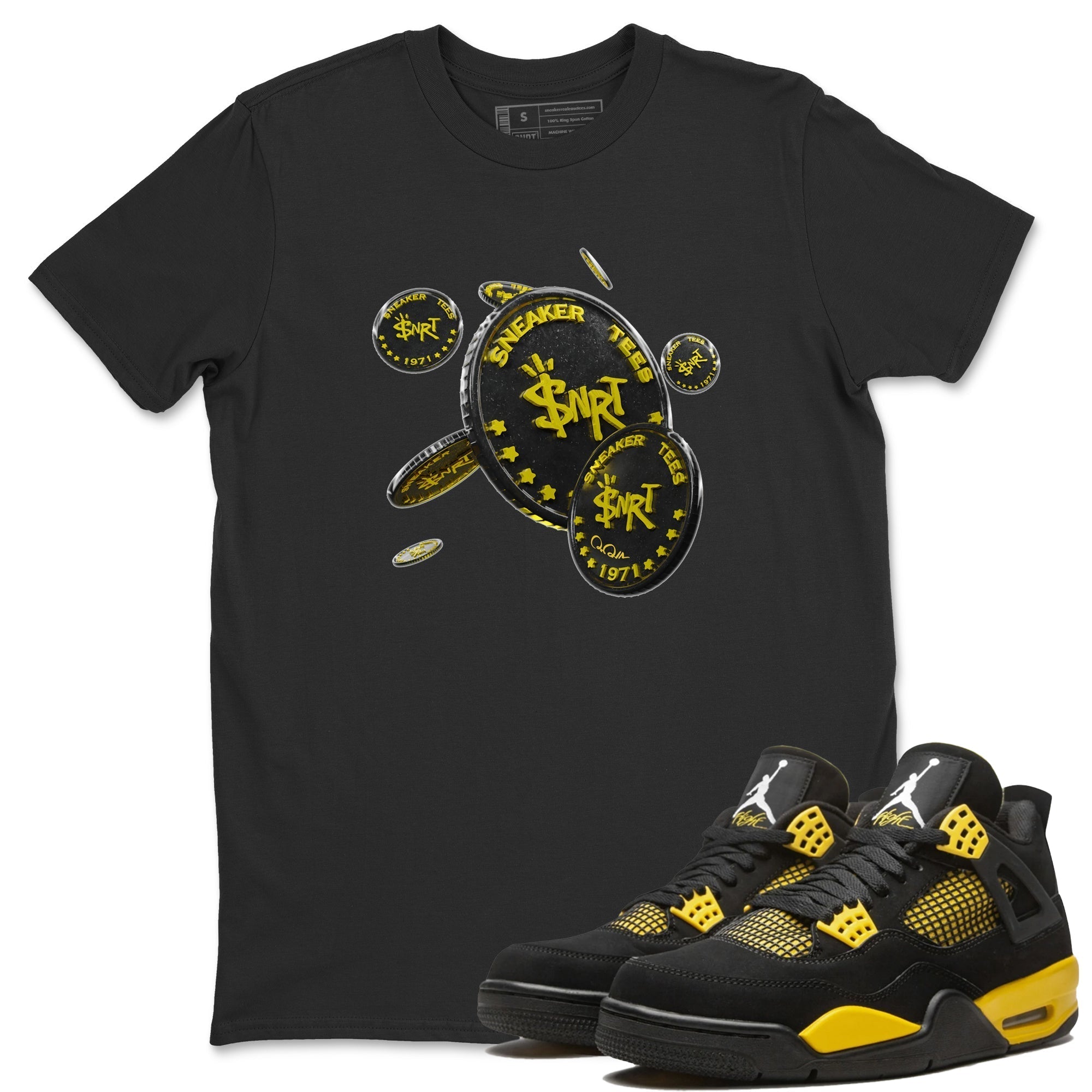Coin Drop Unisex Tops - Air Jordan 4 Thunder