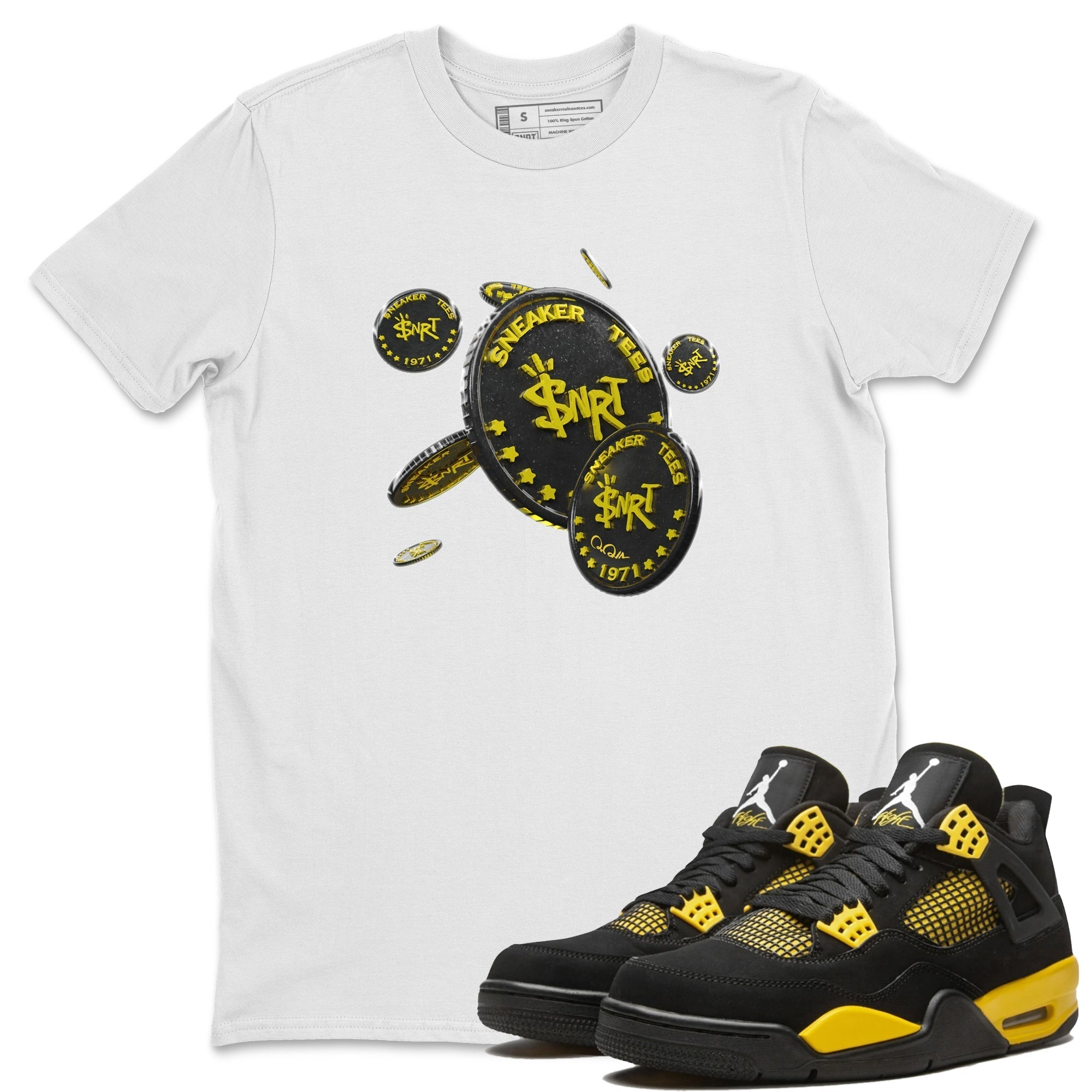 Coin Drop Unisex Tops - Air Jordan 4 Thunder