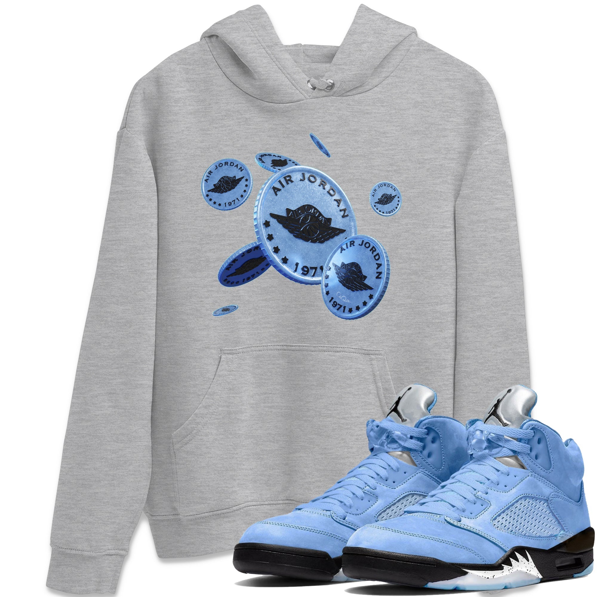 Coin Drop Unisex Tops - Air Jordan 5 UNC