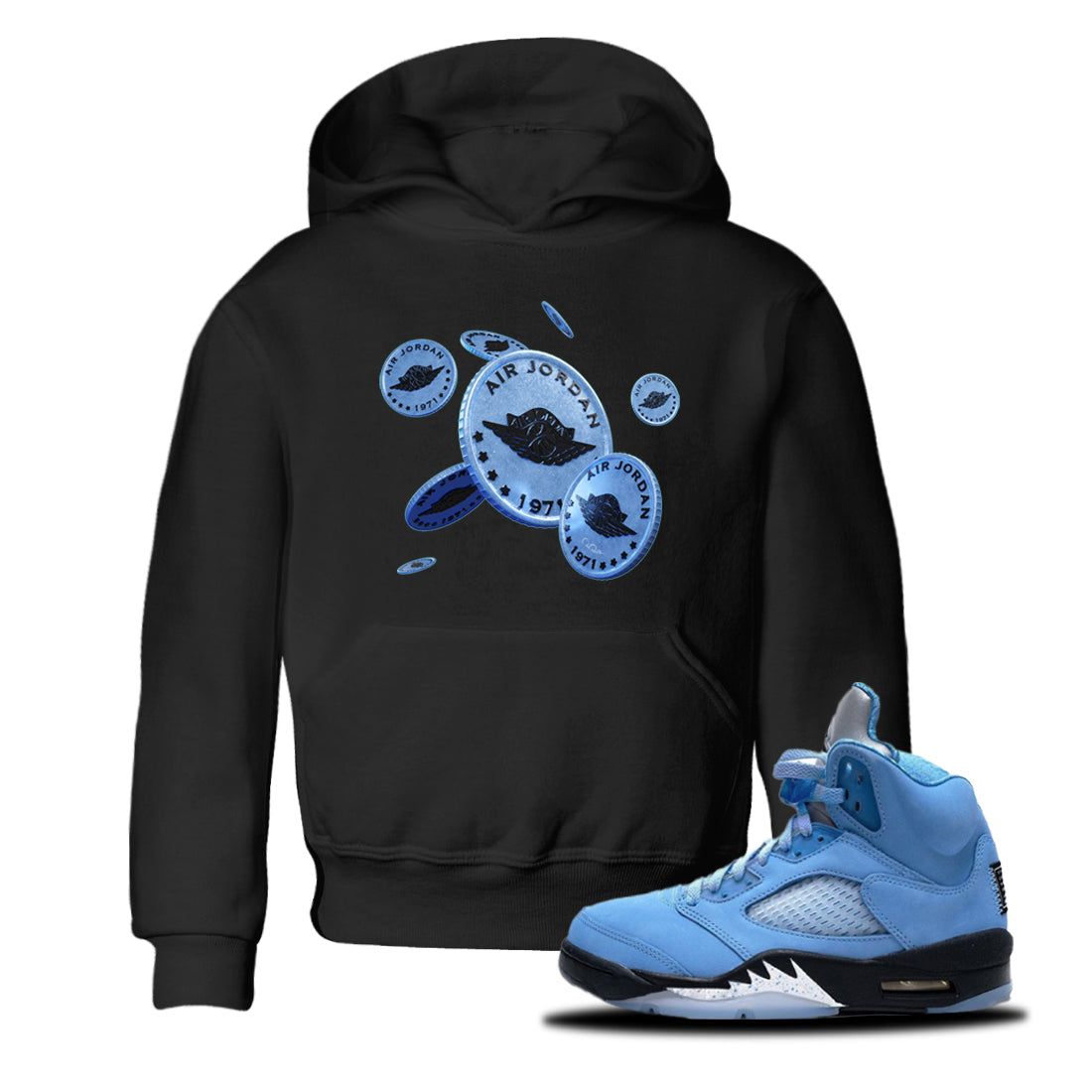 Coin Drop Kids Tops - Air Jordan 5 UNC