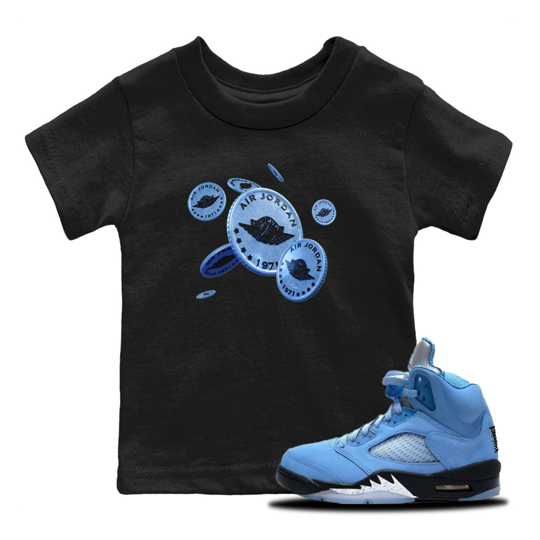 Coin Drop Kids Tops - Air Jordan 5 UNC