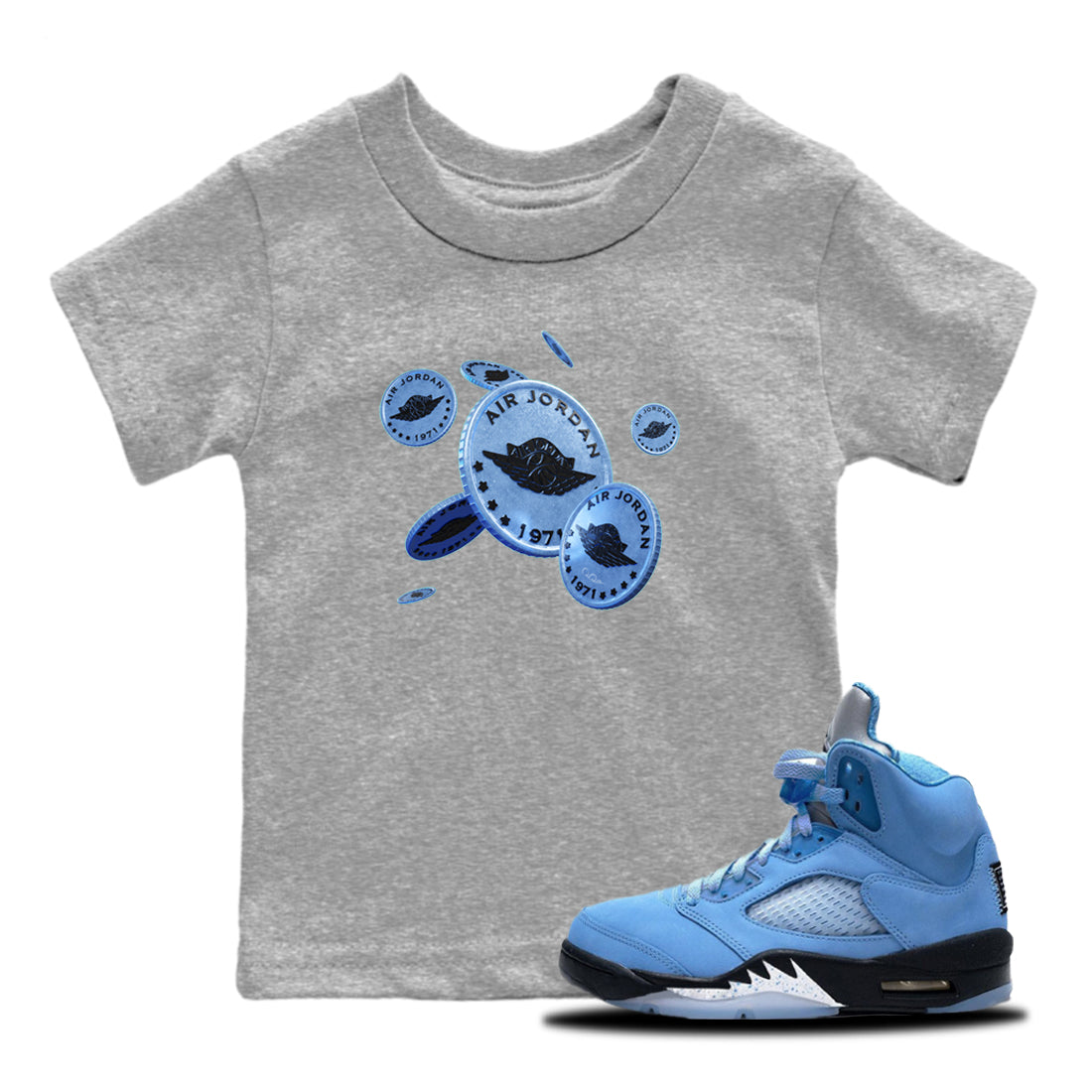 Coin Drop Kids Tops - Air Jordan 5 UNC