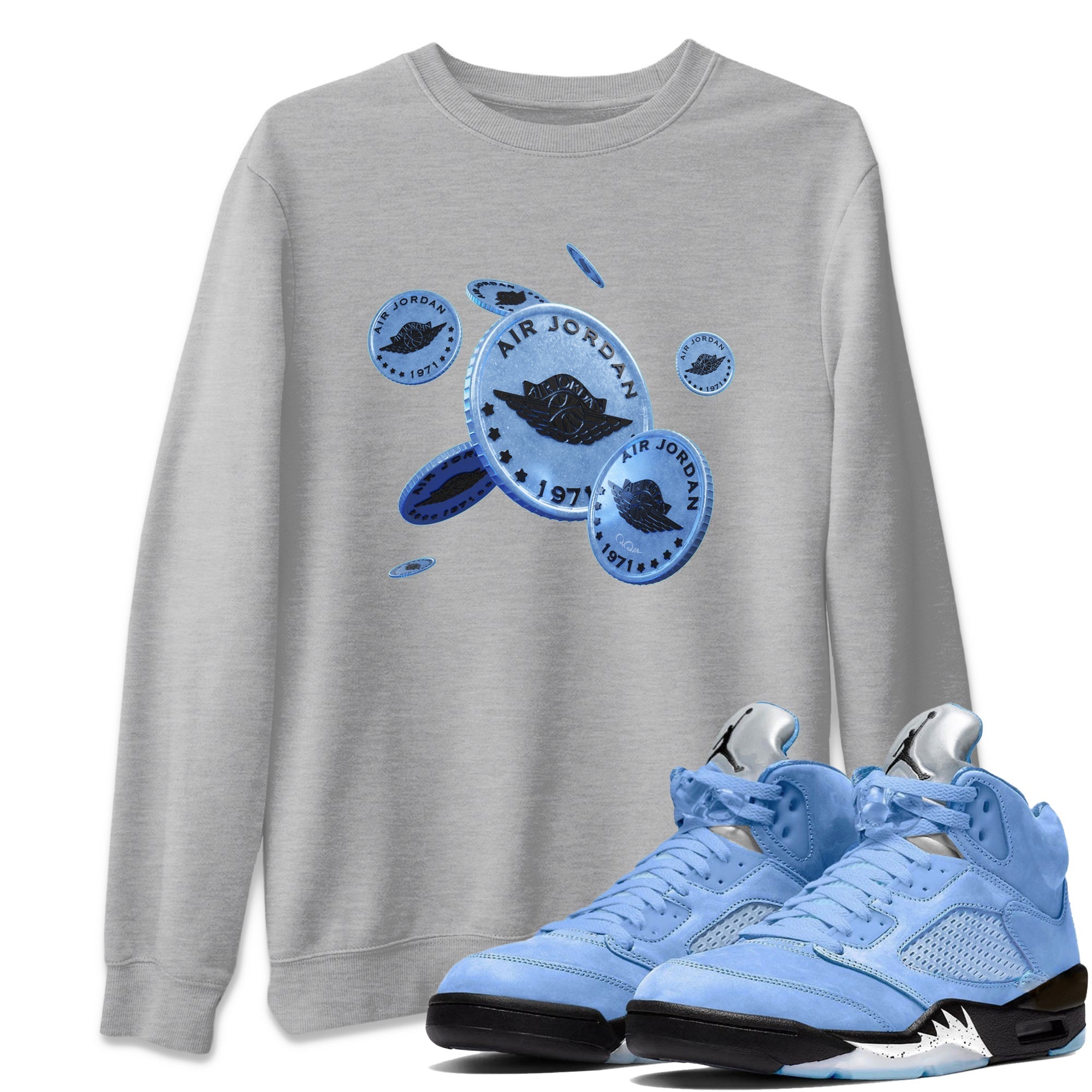 Coin Drop Unisex Tops - Air Jordan 5 UNC