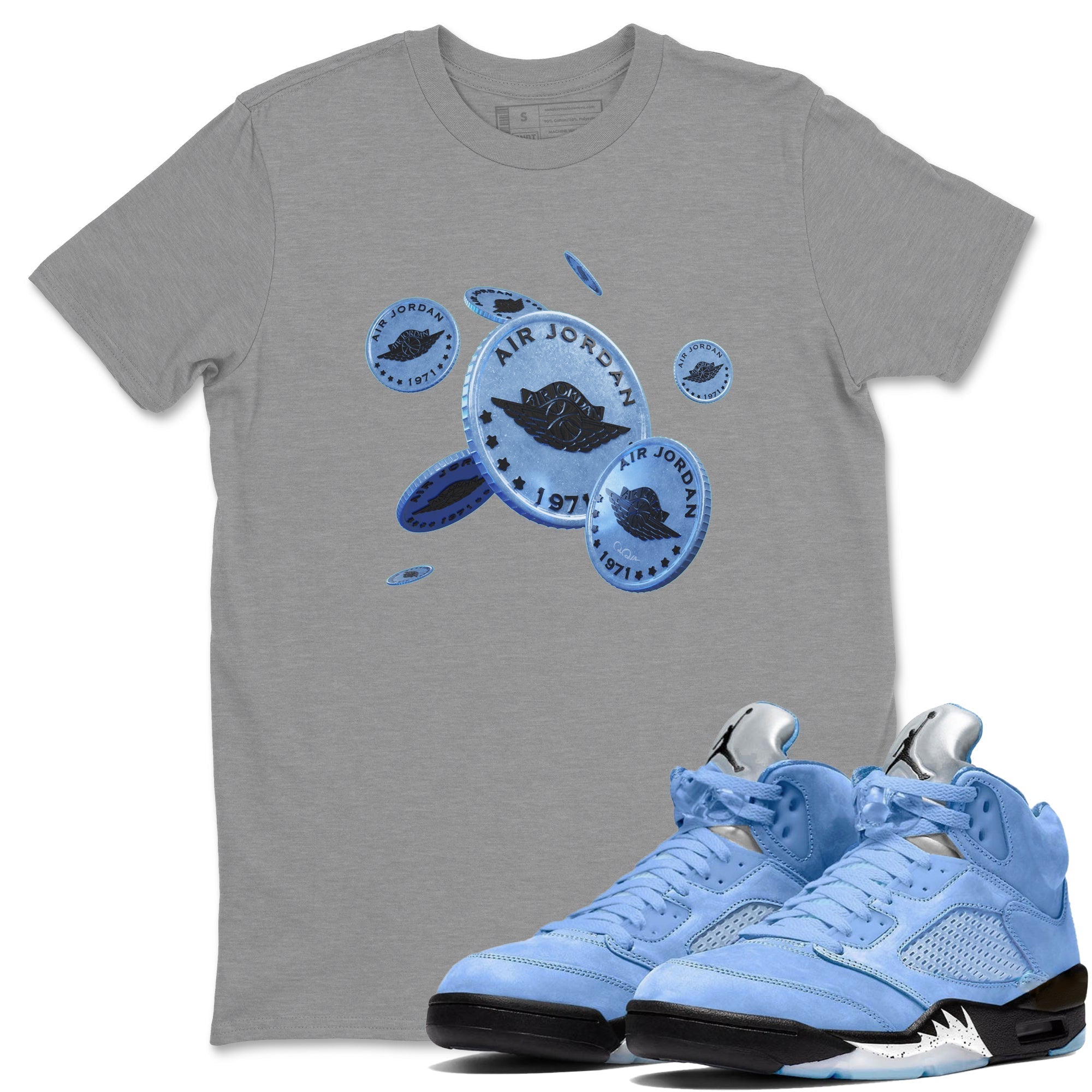 Coin Drop Unisex Tops - Air Jordan 5 UNC