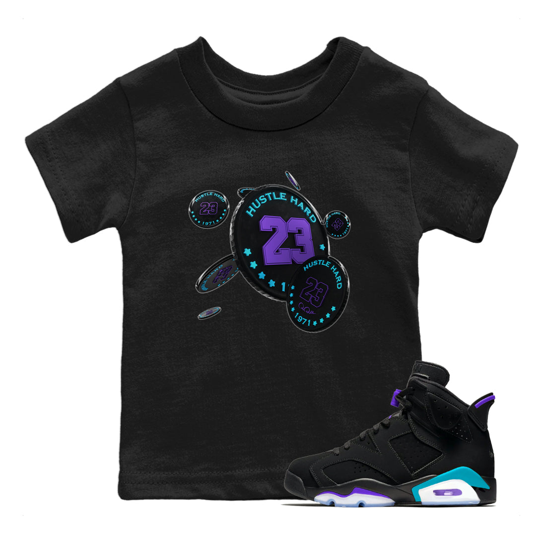 Coin Drop Kids Tops - Air Jordan 6 Aqua