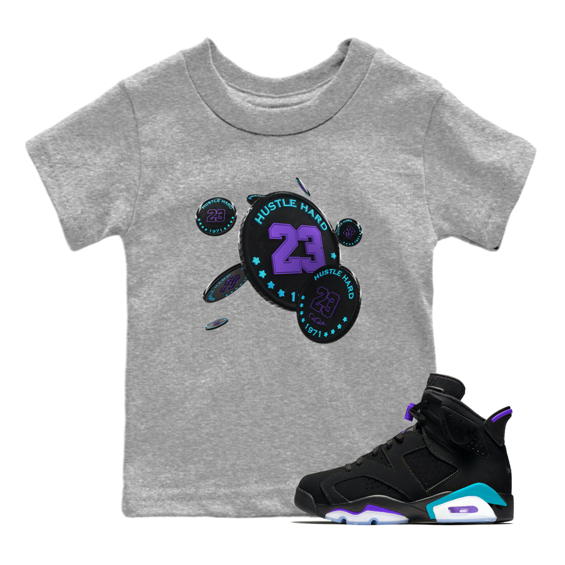 Coin Drop Kids Tops - Air Jordan 6 Aqua