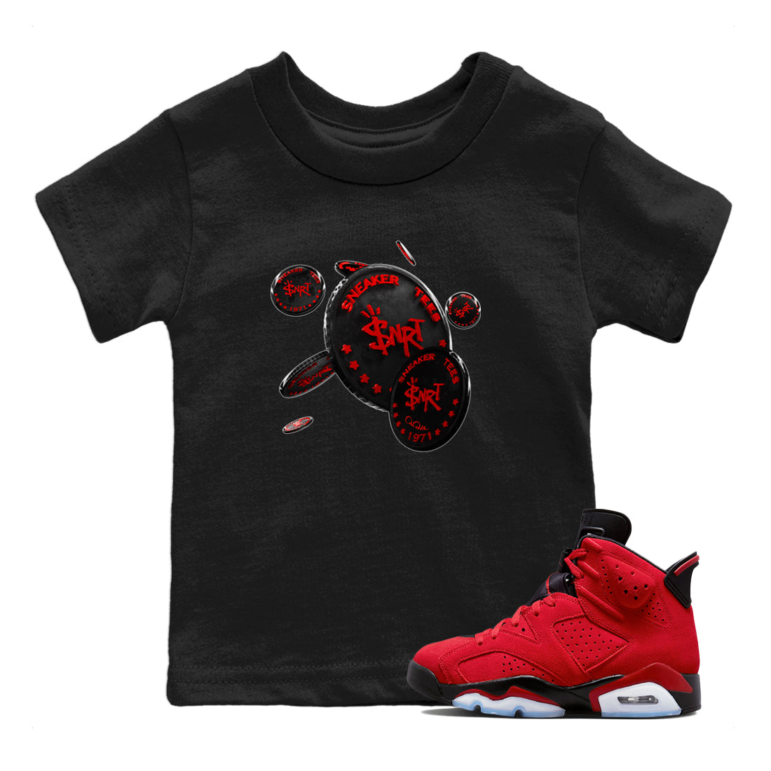 Coin Drop Kids Tops - Air Jordan 6 Toro Bravo