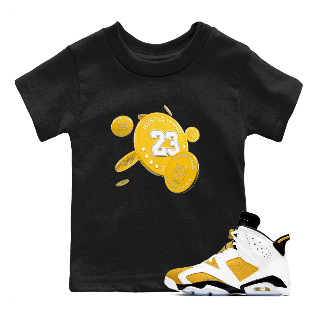 Coin Drop snkmatch Tee Kids - Air Jordan 6 Yellow Ochre