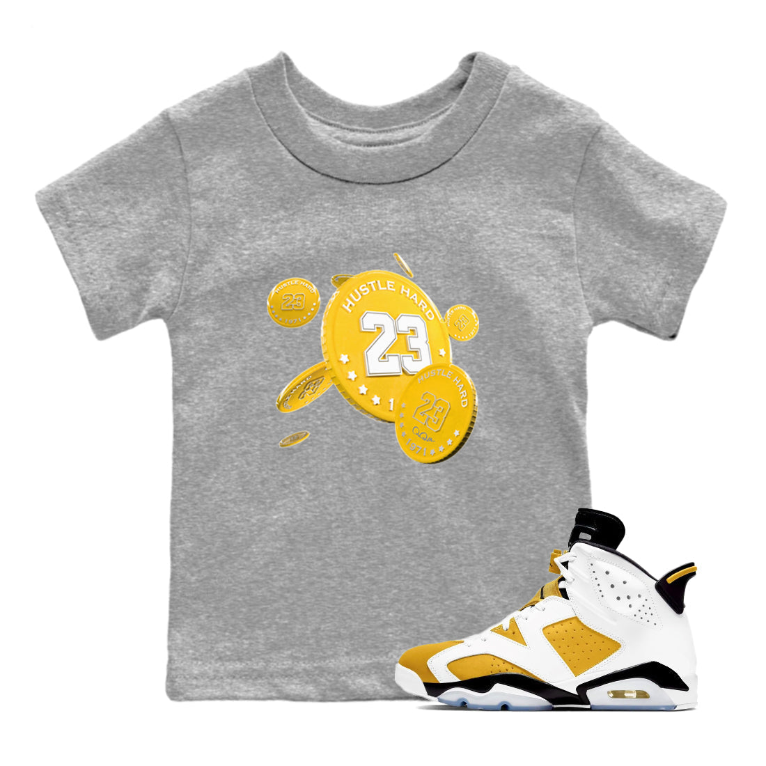 Coin Drop snkmatch Tee Kids - Air Jordan 6 Yellow Ochre