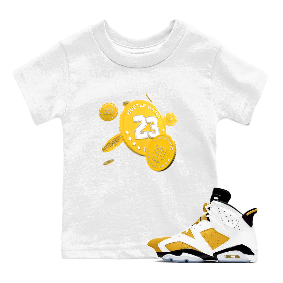 Coin Drop snkmatch Tee Kids - Air Jordan 6 Yellow Ochre