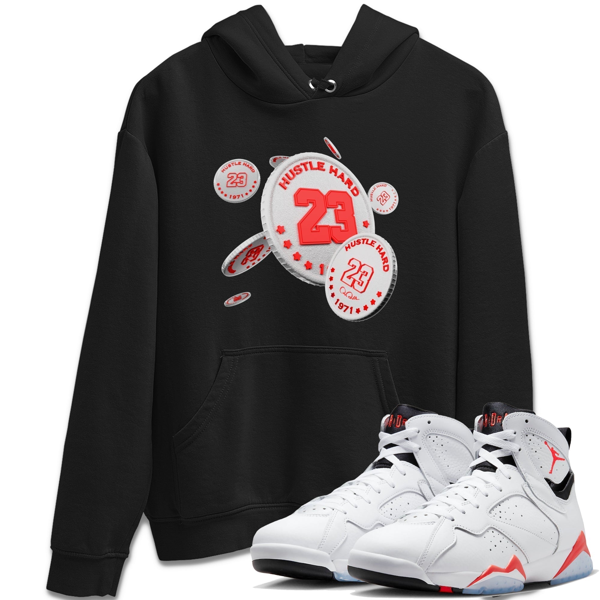 Coin Drop Unisex Tops - Air Jordan 7 White Infrared