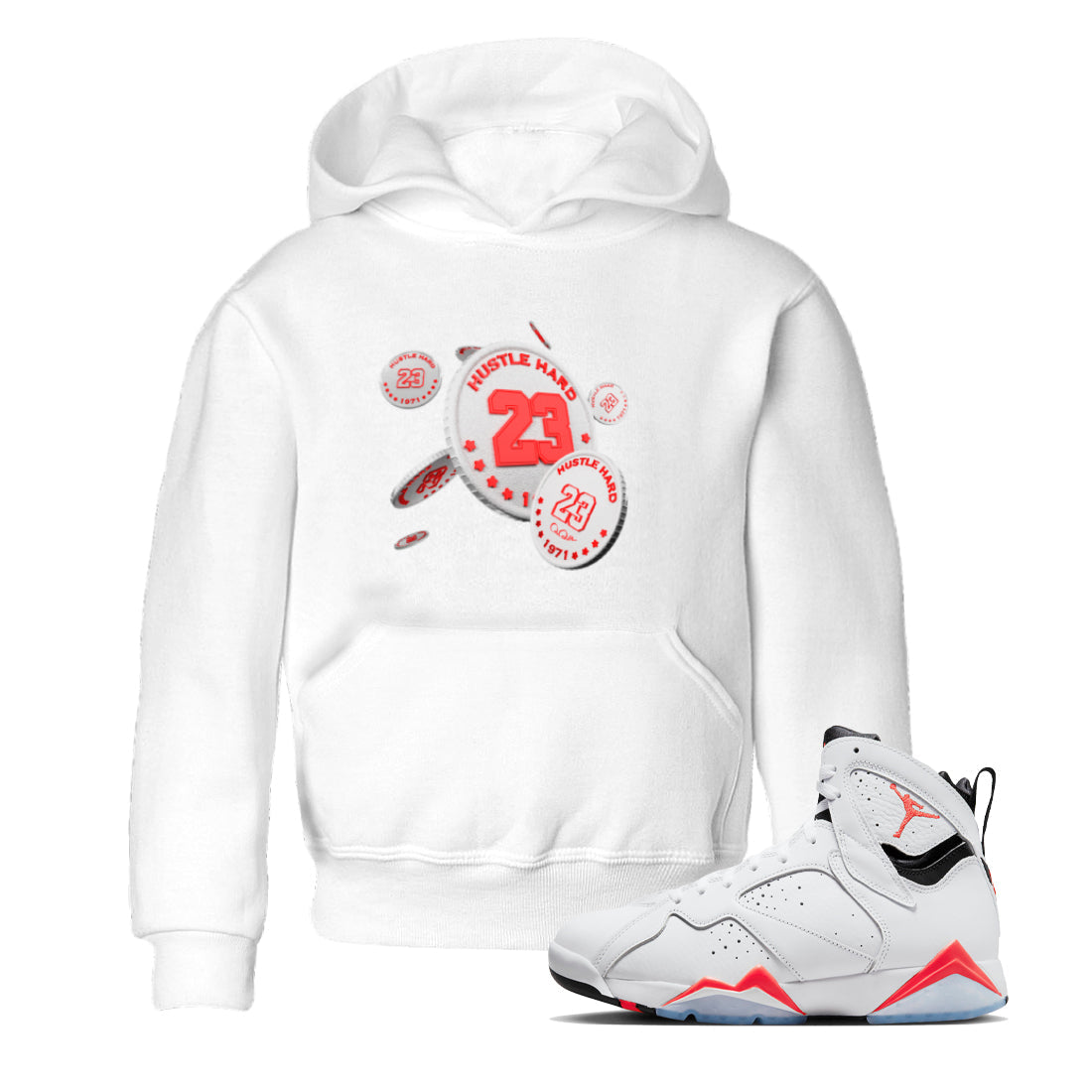 Coin Drop Kids Tops - Air Jordan 7 White Infrared