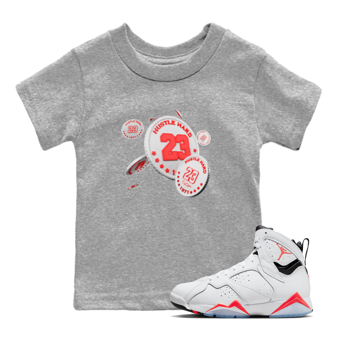 Coin Drop Kids Tops - Air Jordan 7 White Infrared