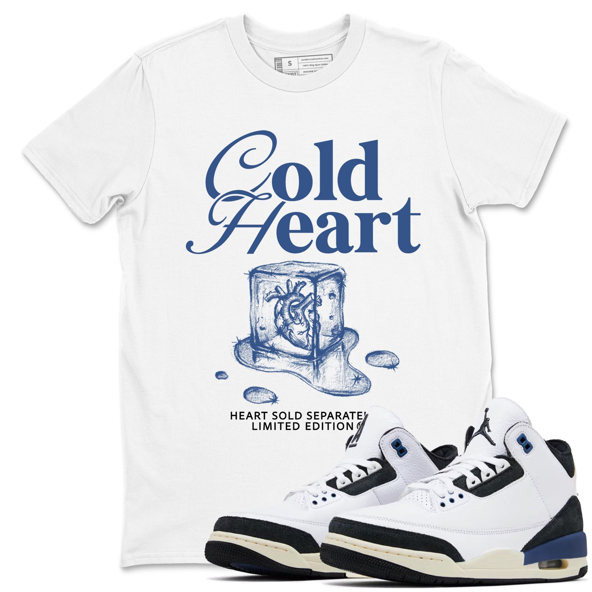 Cold Heart snkmatch Tees - Air Jordan 3 A Ma Maniere x Diffused Blue