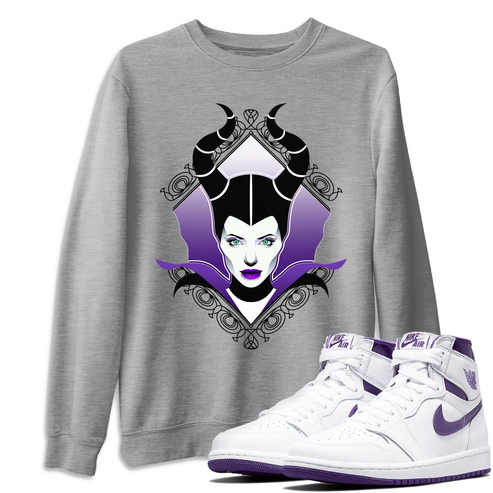Court Purple Evil Unisex Tops - Air Jordan 1 WMNS Court Purple